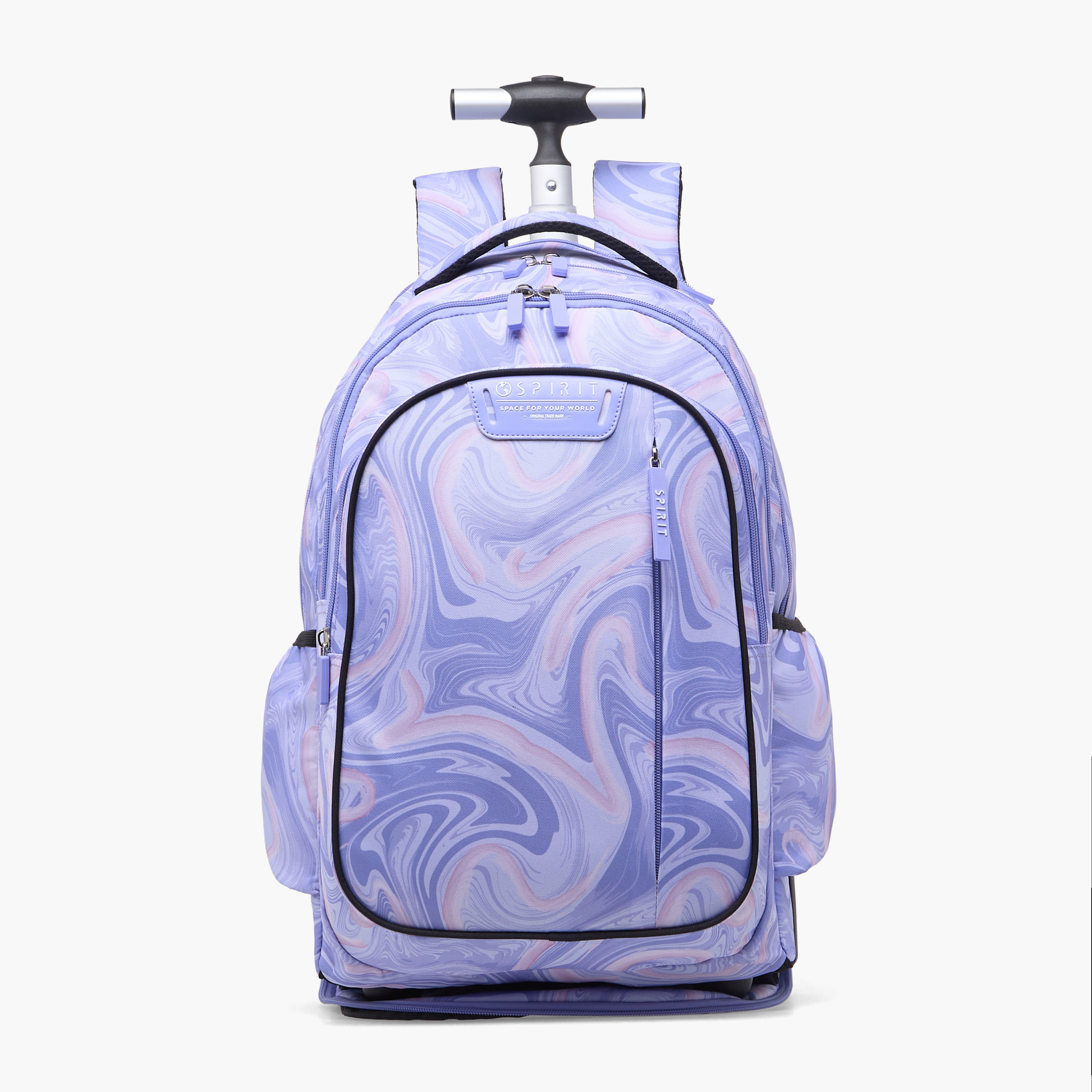 Spirit Marble Print Trolley Bag for Girls 8-13 Years with Shoulder Straps - 20 inches-school-bagsandbackpacks-trolleybags-image-1