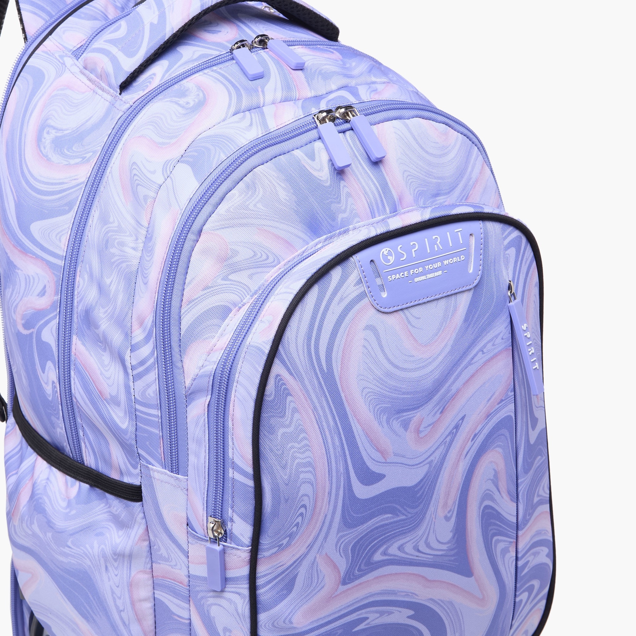 Spirit Marble Print Trolley Bag for Girls 8-13 Years with Shoulder Straps - 20 inches-school-bagsandbackpacks-trolleybags-image-5