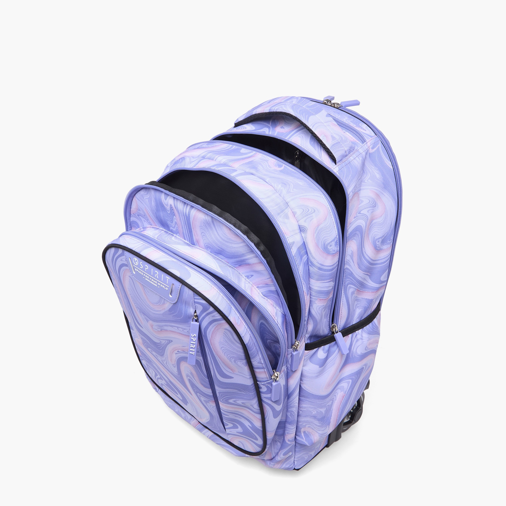 Spirit Marble Print Trolley Bag for Girls 8-13 Years with Shoulder Straps - 20 inches-school-bagsandbackpacks-trolleybags-image-8