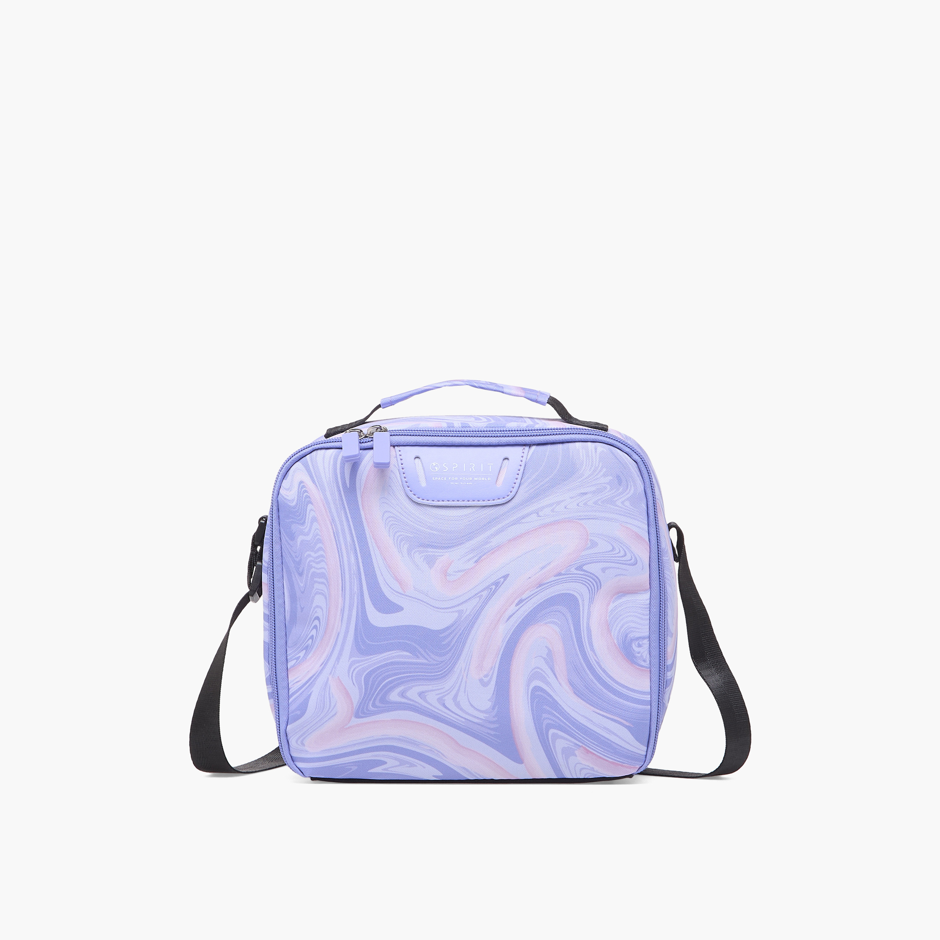 شنطة غداء بطبعات رخامية وبسحّاب إغلاق للبنات بعمر 8 إلى 13 سنة من سبيريت-school-lunchessentials-lunchbags-image-1