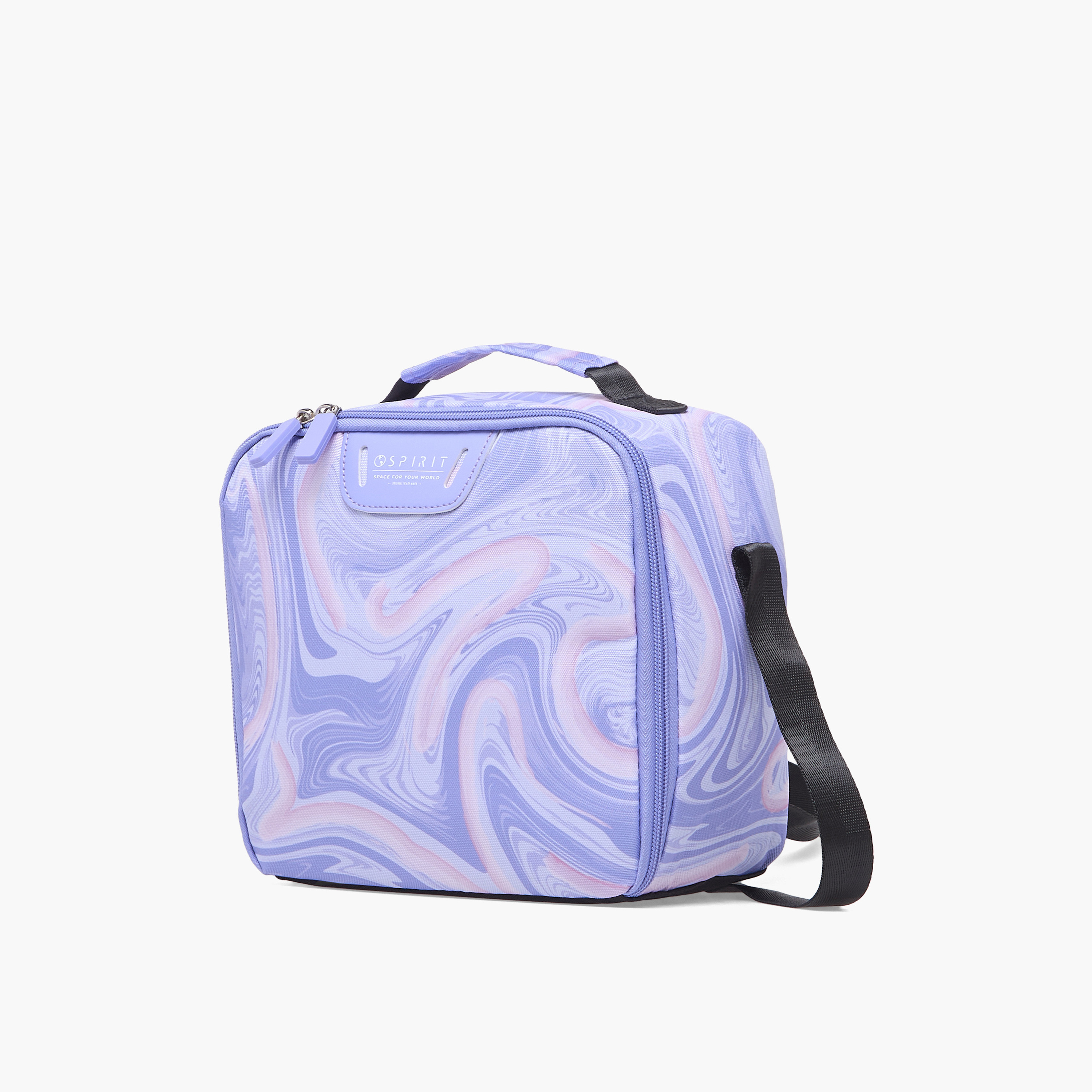 شنطة غداء بطبعات رخامية وبسحّاب إغلاق للبنات بعمر 8 إلى 13 سنة من سبيريت-school-lunchessentials-lunchbags-image-2