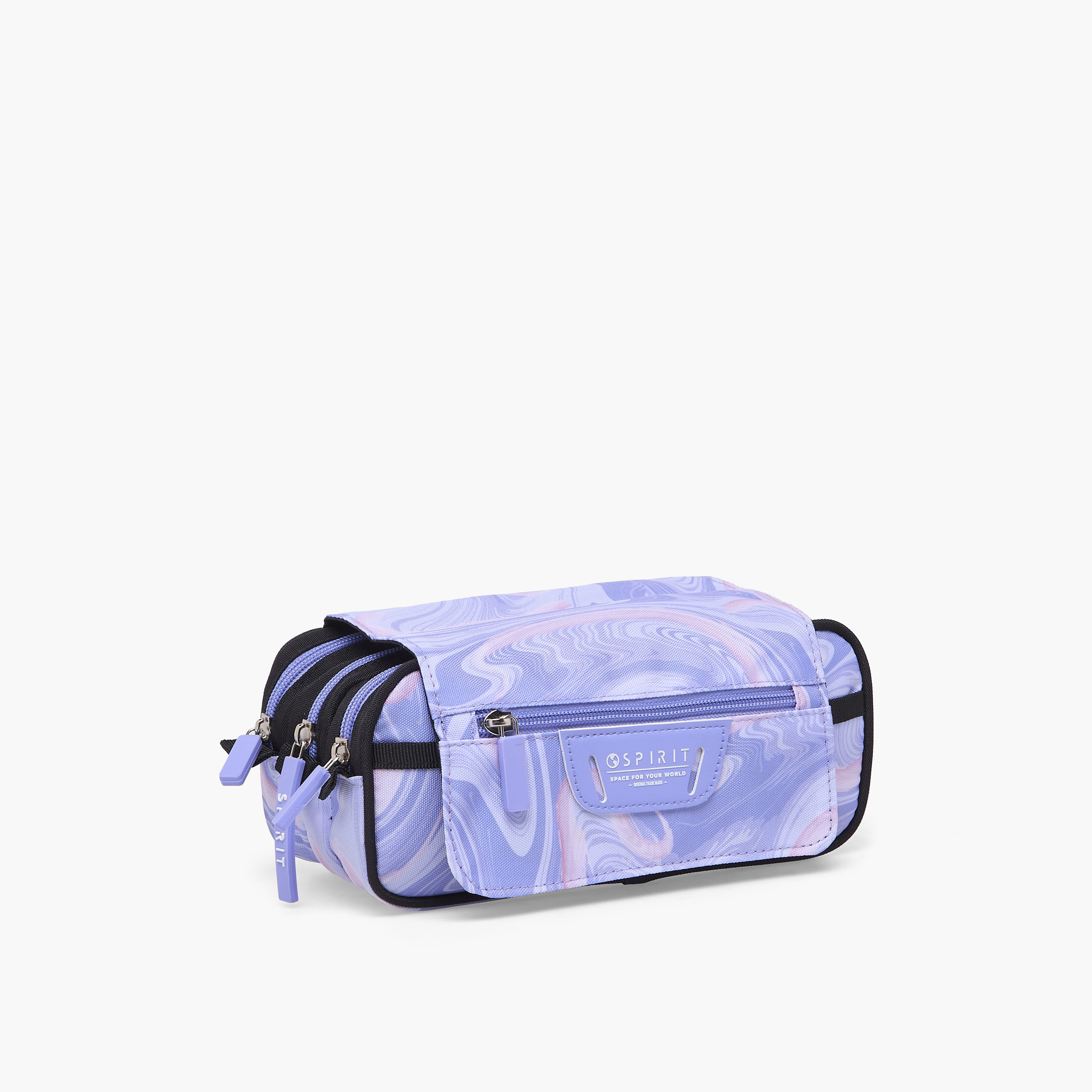 Spirit Marble Print Pencil Pouch with 3 Compartments-school-stationery-pencilcases-image-2
