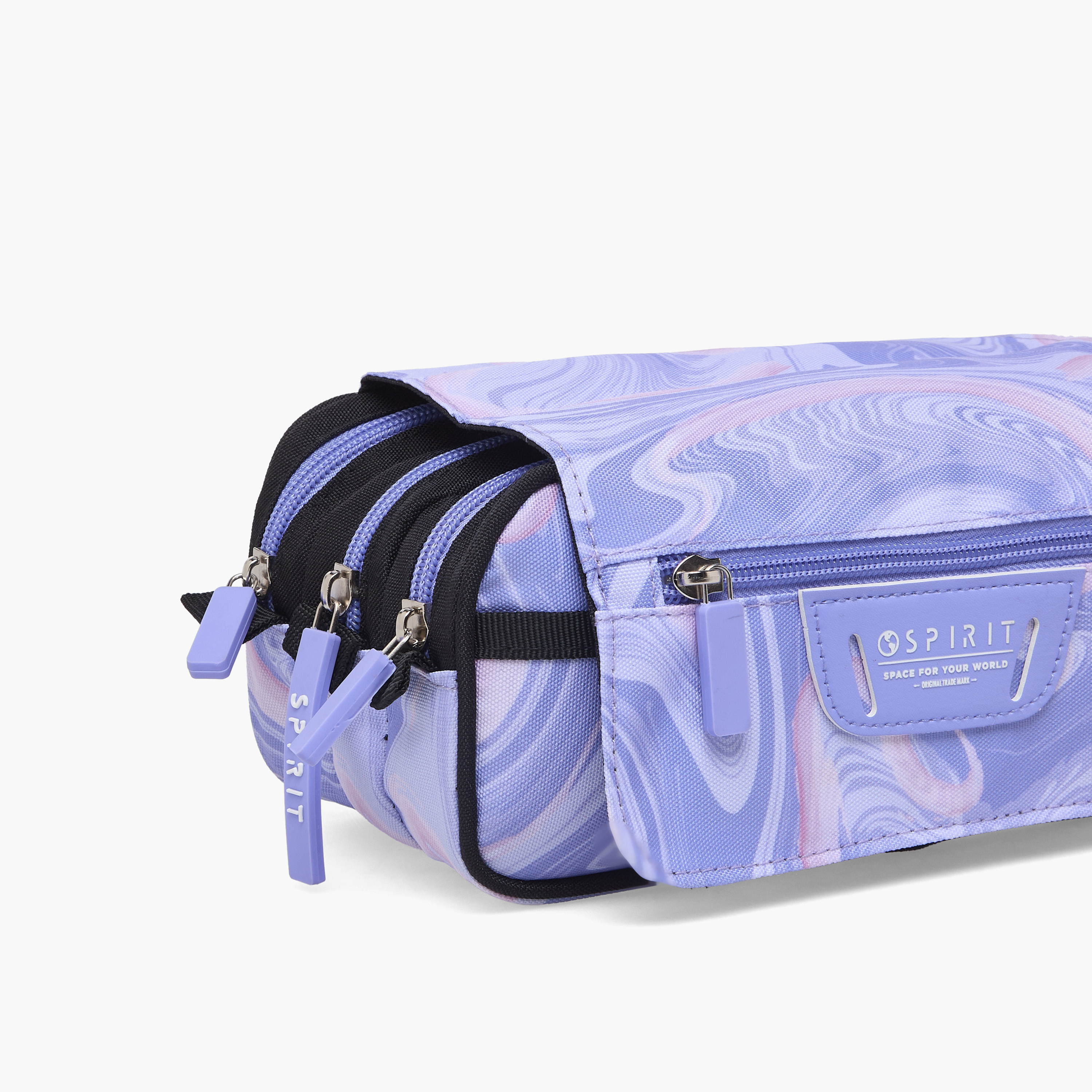 Spirit Marble Print Pencil Pouch with 3 Compartments-school-stationery-pencilcases-image-3