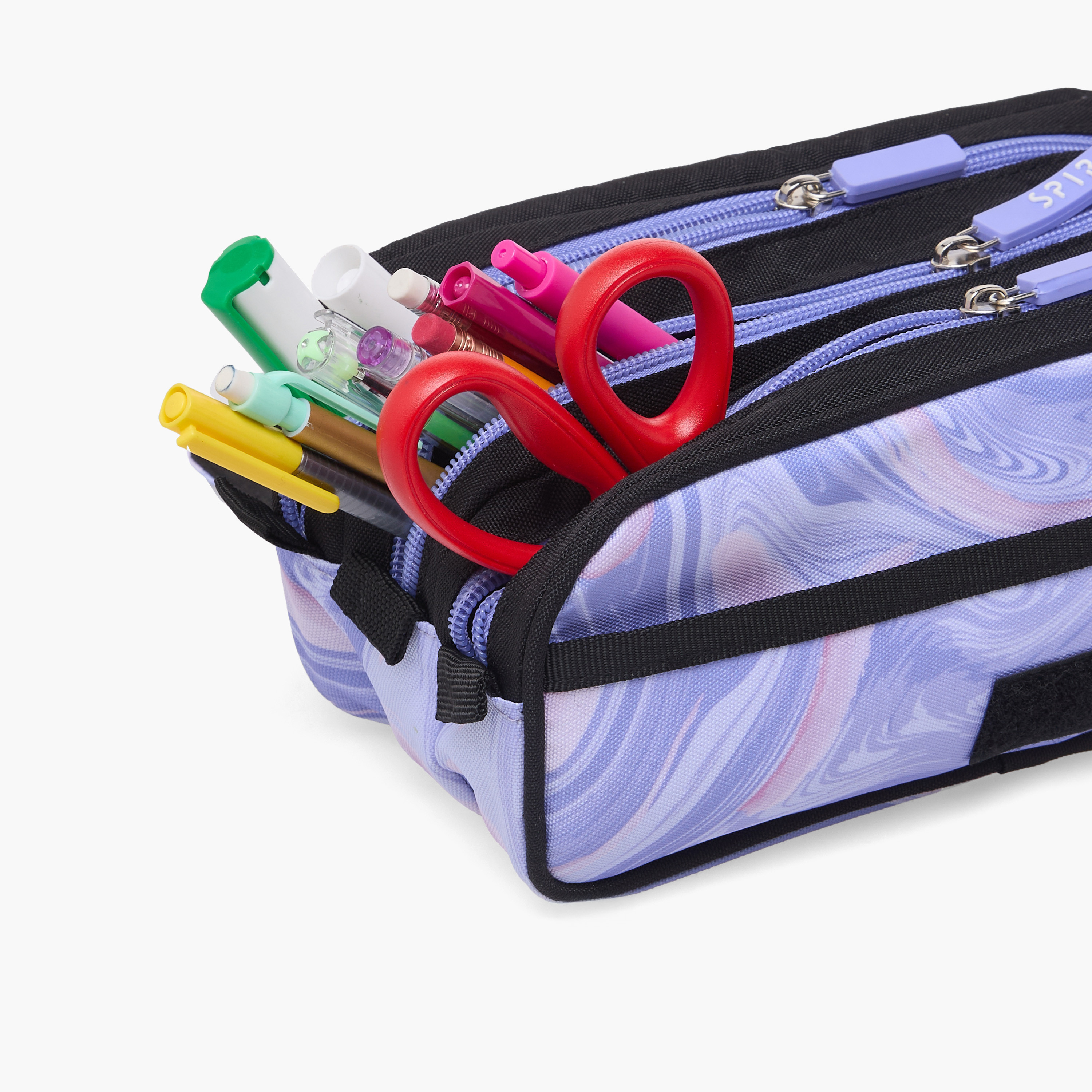 Spirit Marble Print Pencil Pouch with 3 Compartments-school-stationery-pencilcases-image-5