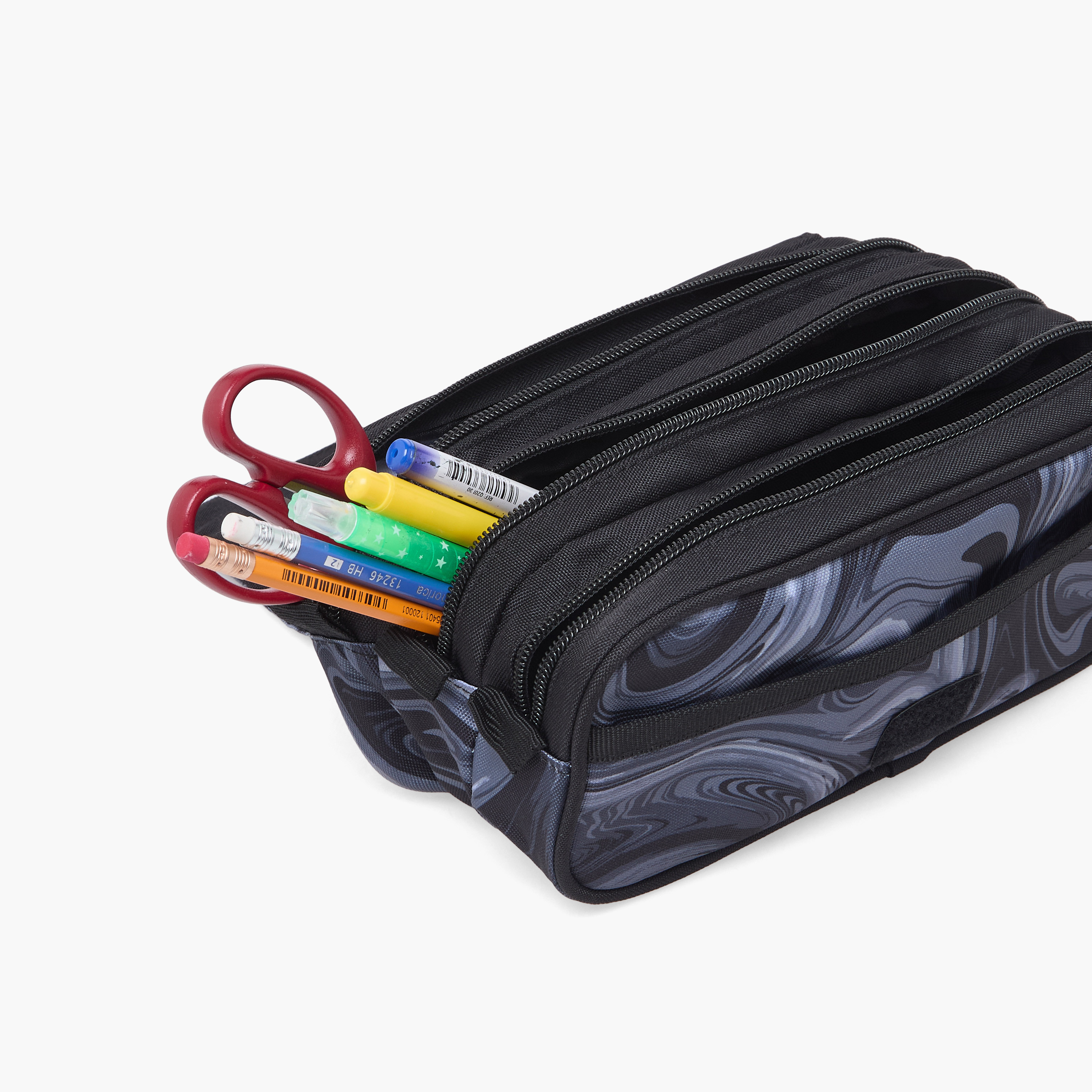 Spirit Swirl Print Pencil Pouch with 3 Compartments-school-stationery-pencilcases-image-5