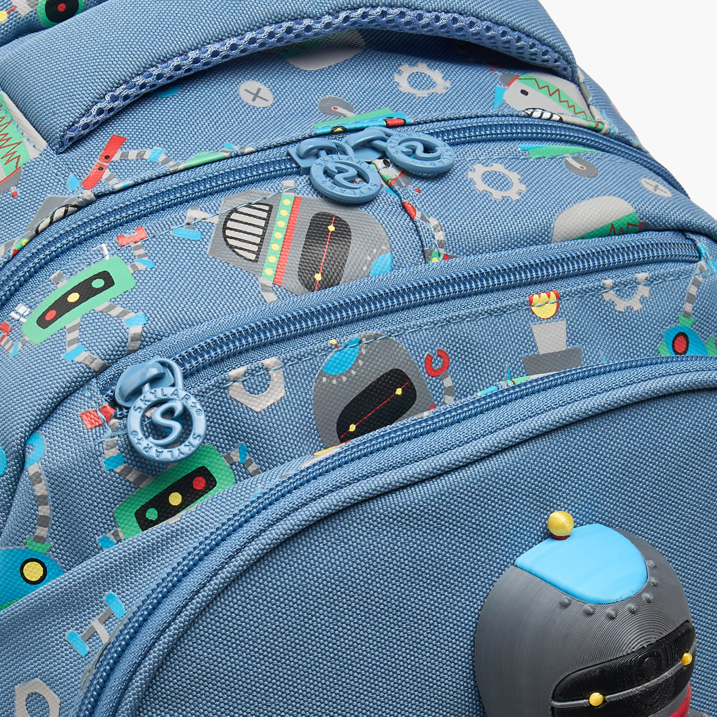 Skylar Robot Print Backpack for Boys 5-8 Years with Laptop Compartment - 16 inches-school-bagsandbackpacks-backpacks-image-2