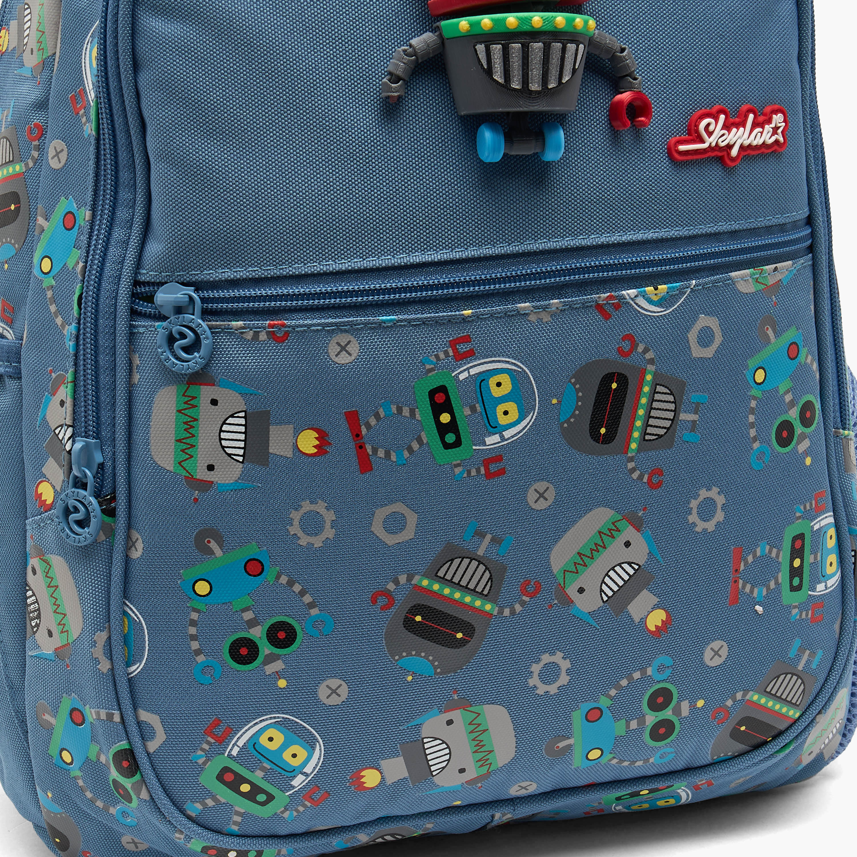 Skylar Robot Print Backpack for Boys 5-8 Years with Laptop Compartment - 16 inches-school-bagsandbackpacks-backpacks-image-3