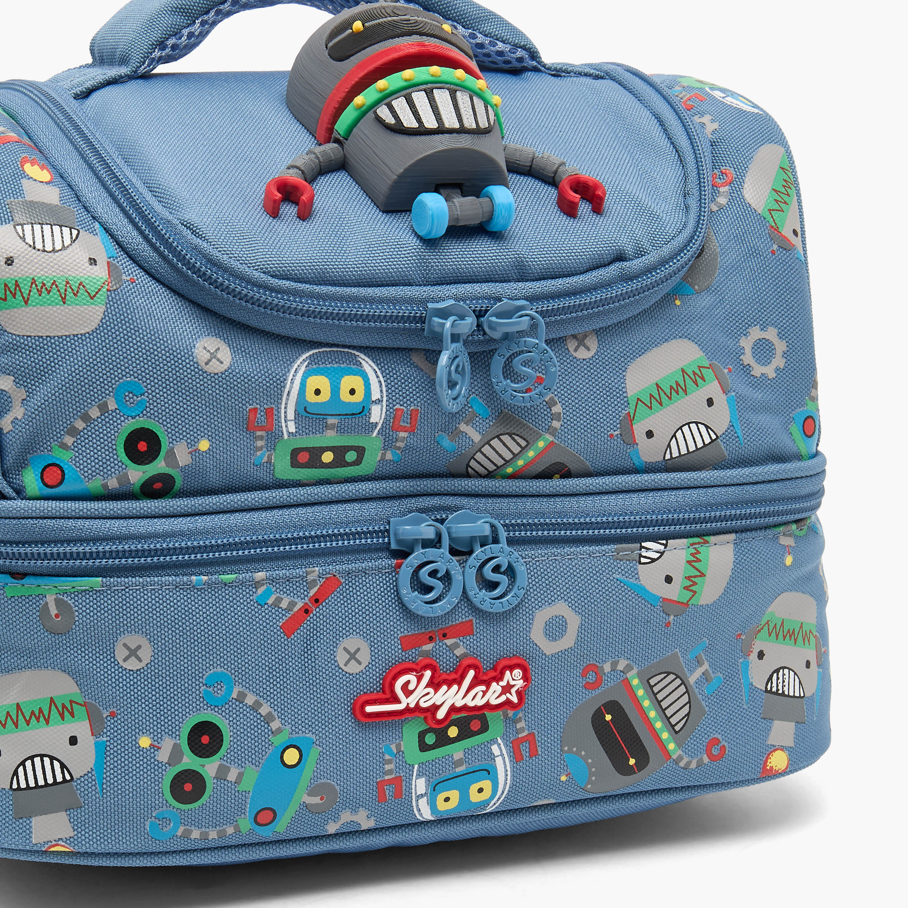 شنطة غداء بطبعة روبوت للأولاد من 5 إلى 8 سنوات مع تصميم معزول من سكاي لار-school-lunchessentials-lunchbags-image-3