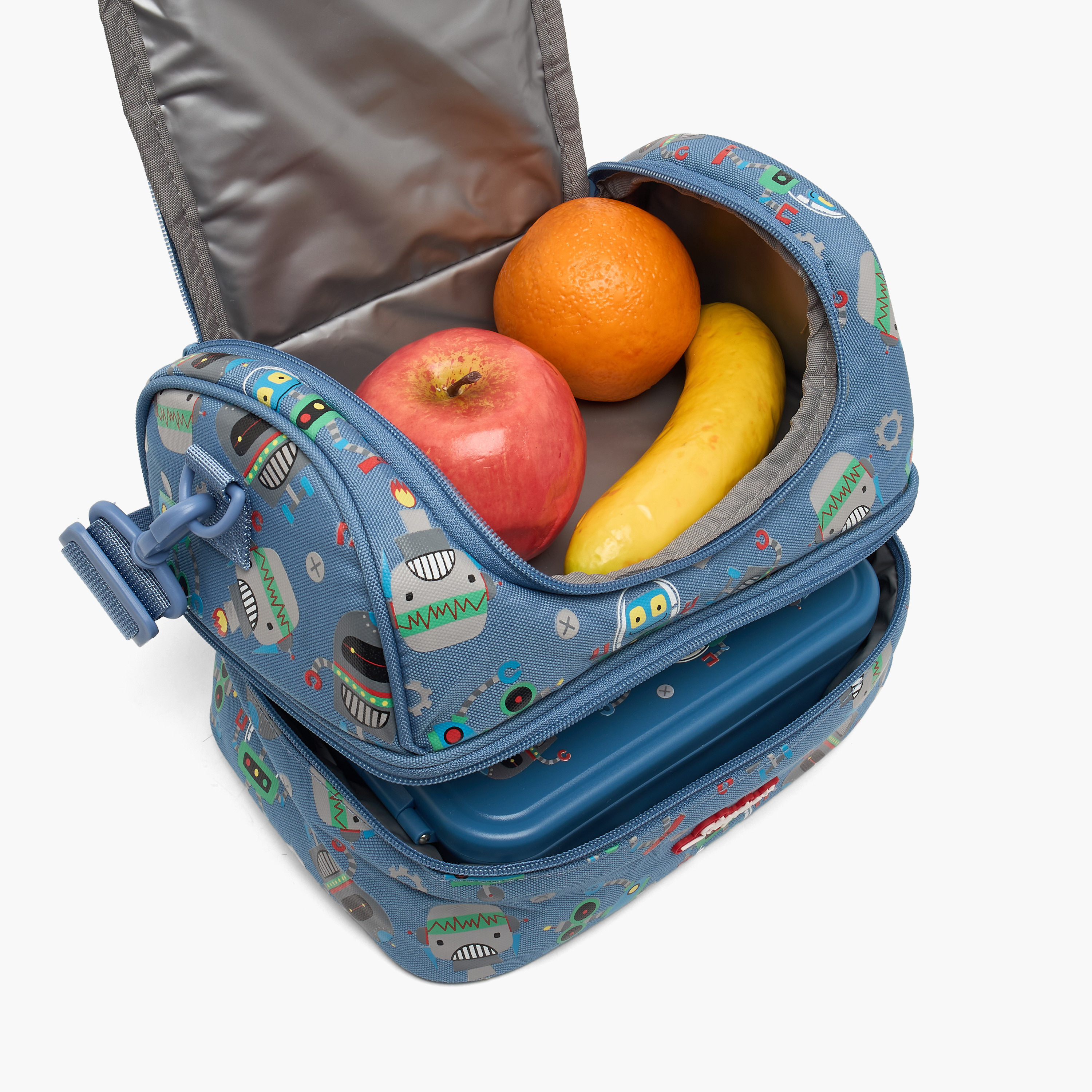 شنطة غداء بطبعة روبوت للأولاد من 5 إلى 8 سنوات مع تصميم معزول من سكاي لار-school-lunchessentials-lunchbags-image-4