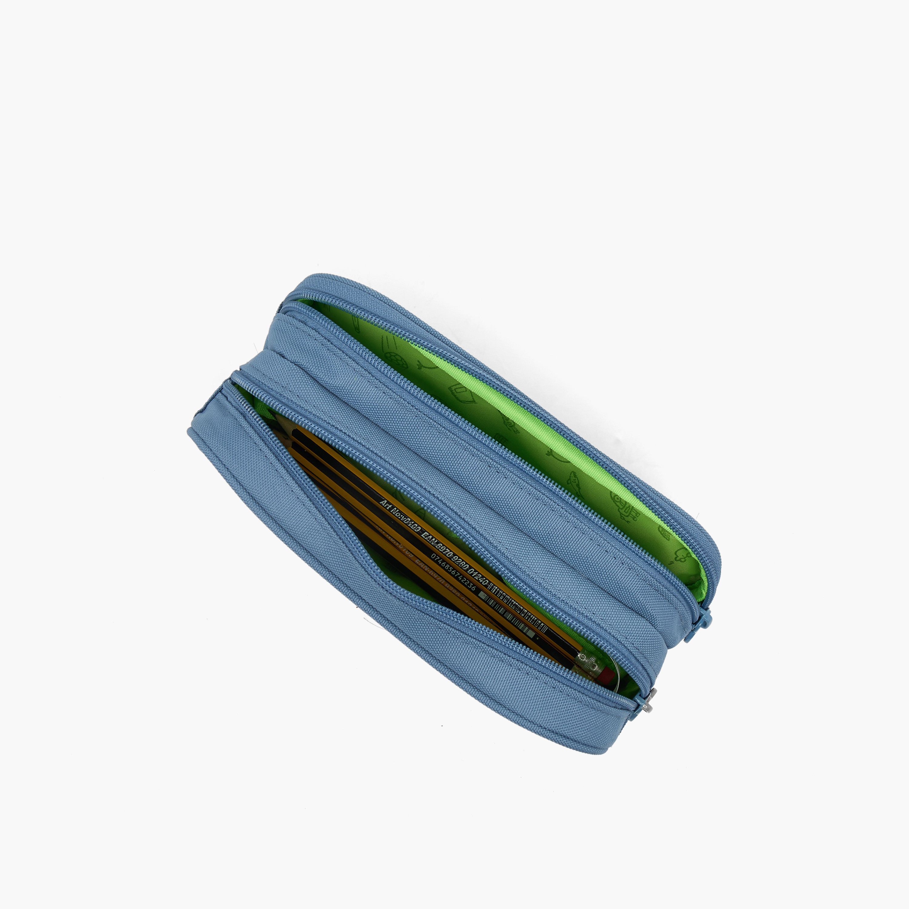 Skylar Robot Print Pencil Pouch with 2 Compartments-school-stationery-pencilcases-image-7