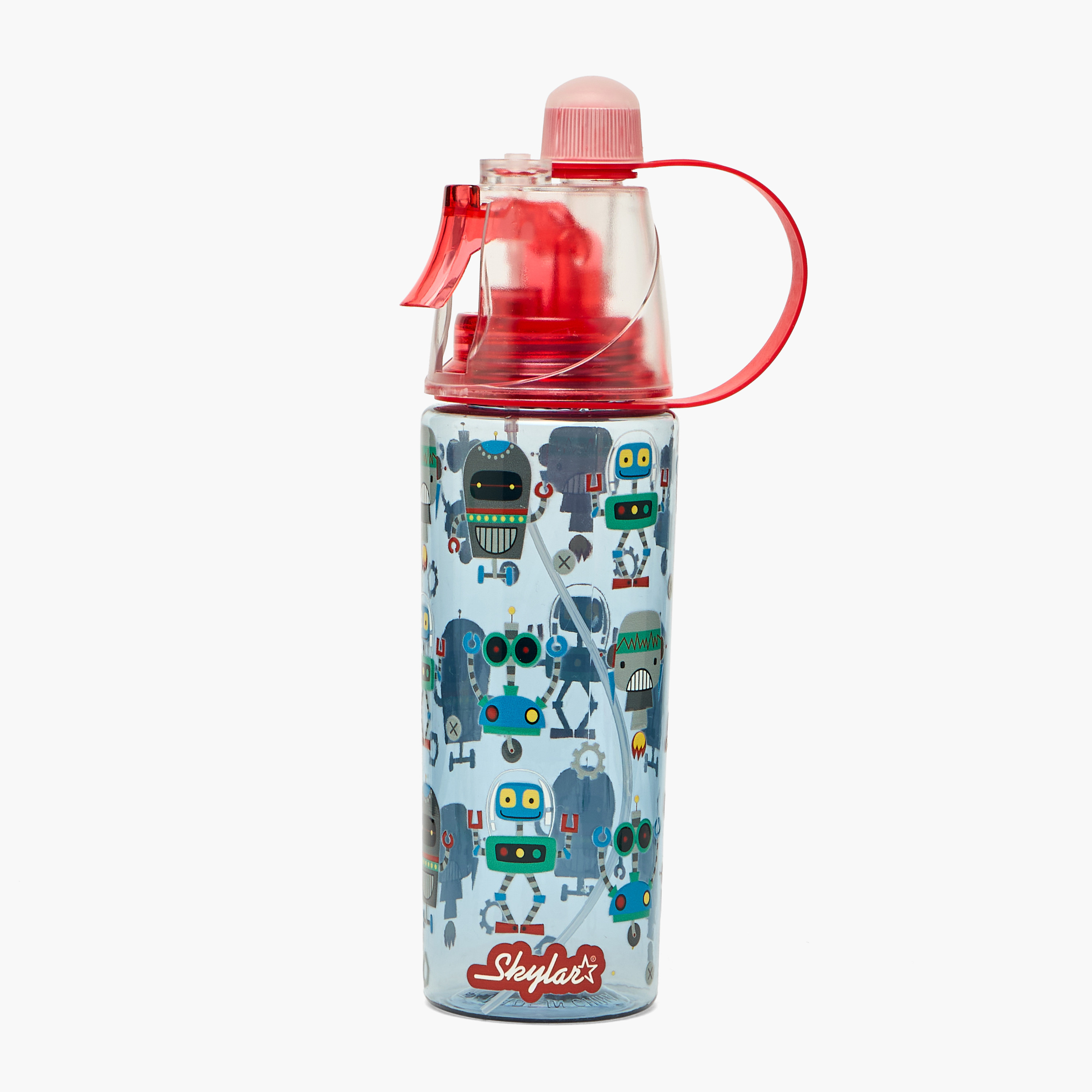 Skylar Robot Print Water Bottle with Spray-school-waterbottles-image-2