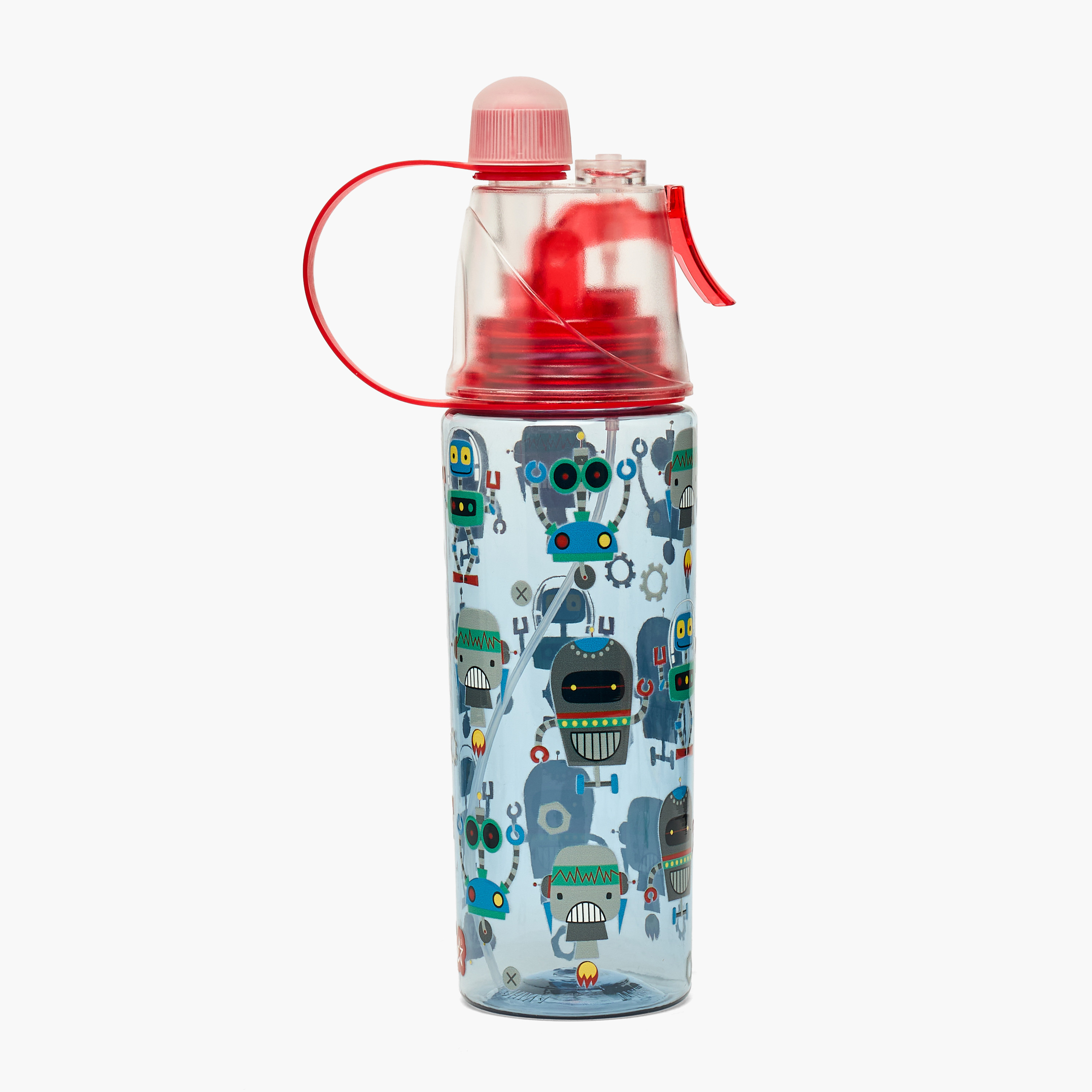 Skylar Robot Print Water Bottle with Spray-school-waterbottles-image-3