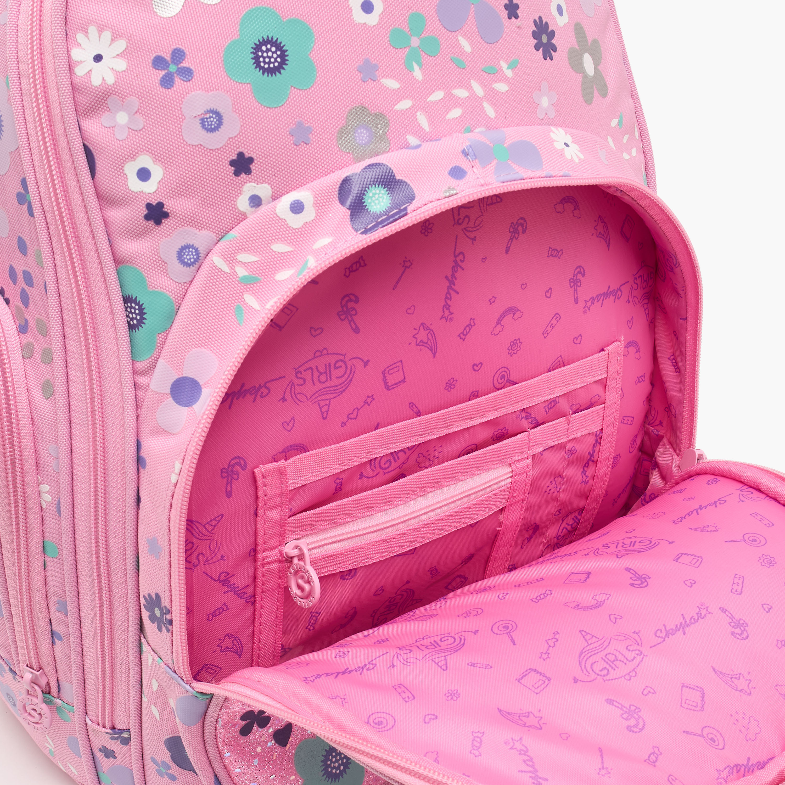 Skylar Floral Print Backpack for Girls 5-8 Years with Laptop Compartment - 16 inches-school-bagsandbackpacks-backpacks-image-5