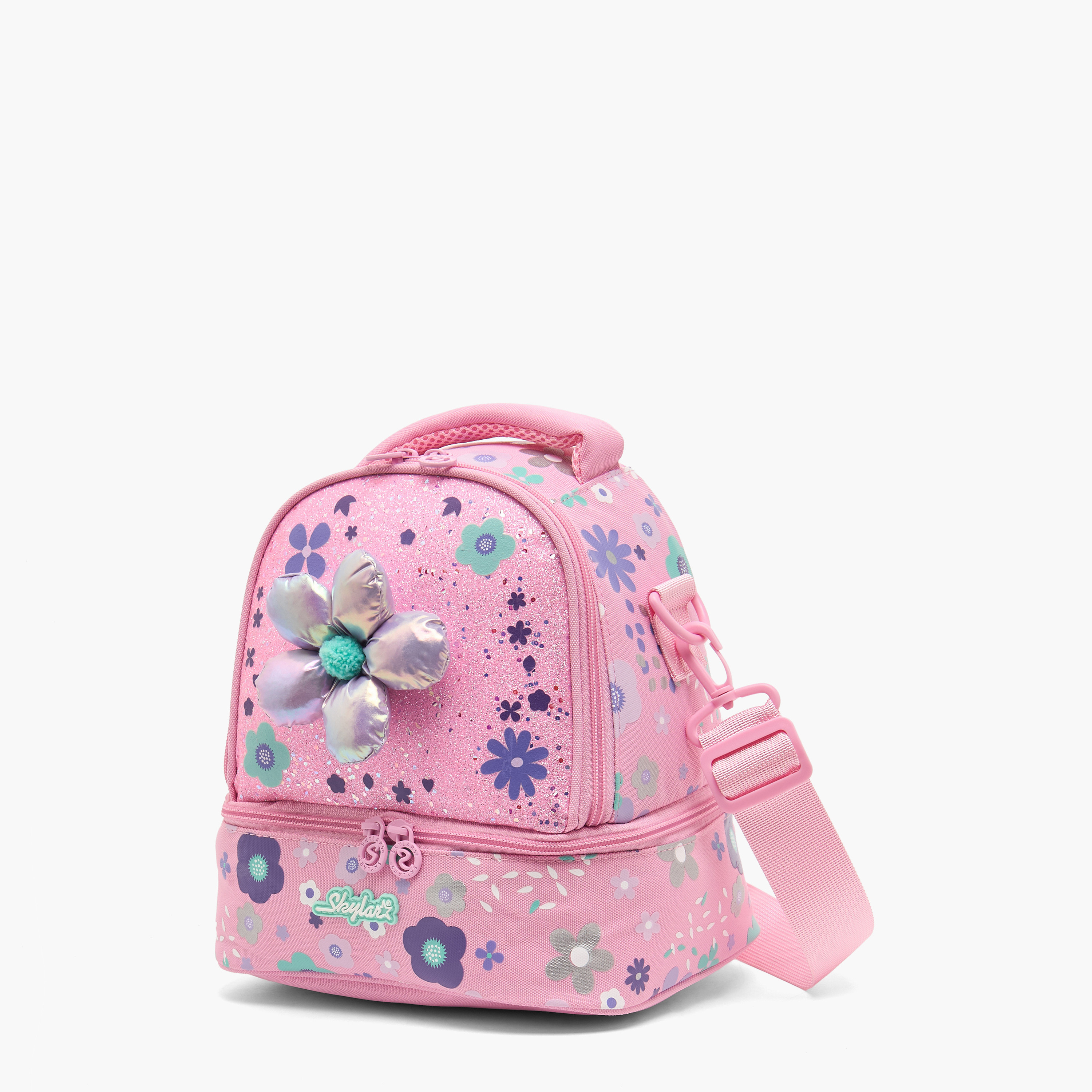 شنطة غداء بطبعة زهور للبنات من 5 إلى 8 سنوات مع تصميم معزول من سكاي لار-school-lunchessentials-lunchbags-image-2