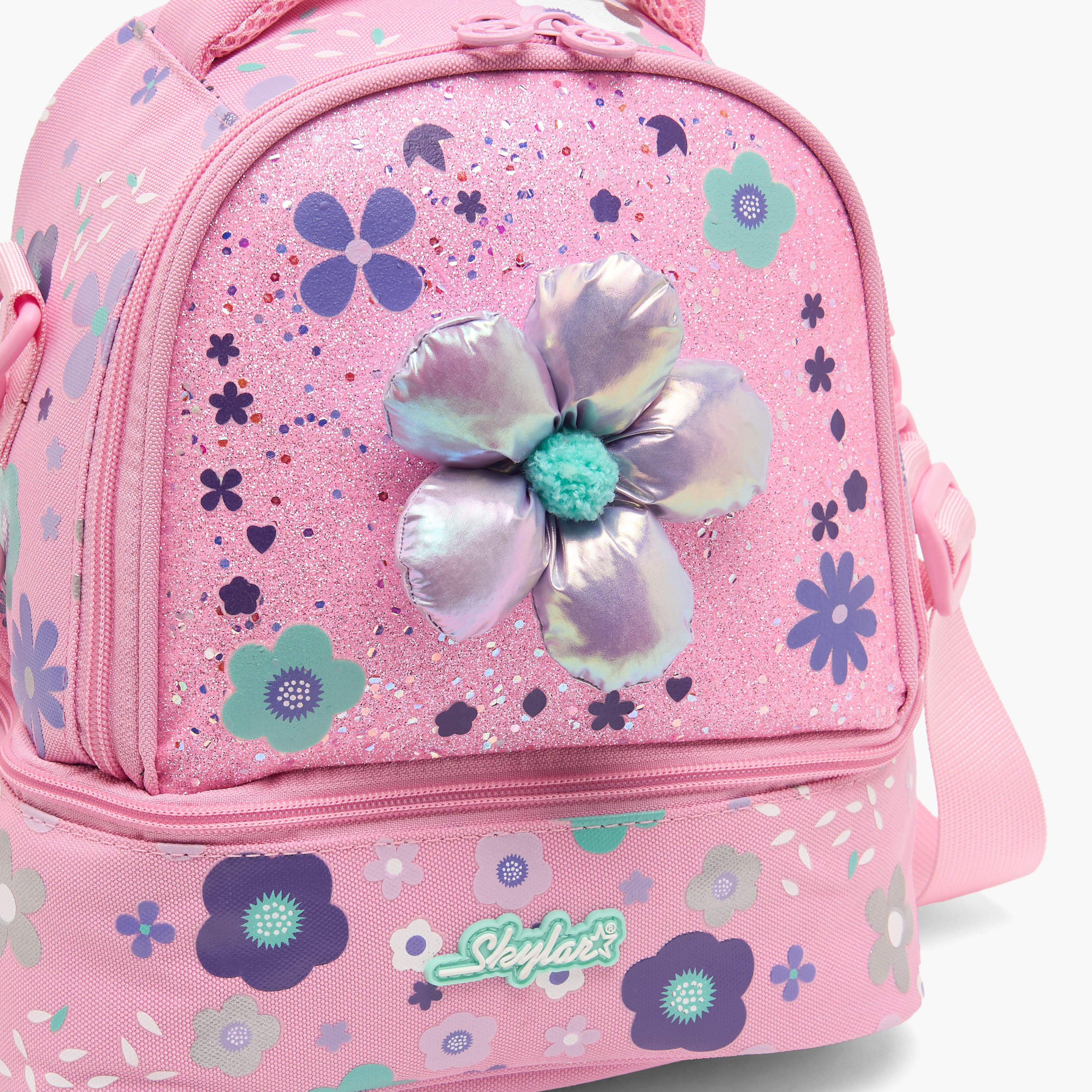 شنطة غداء بطبعة زهور للبنات من 5 إلى 8 سنوات مع تصميم معزول من سكاي لار-school-lunchessentials-lunchbags-image-3