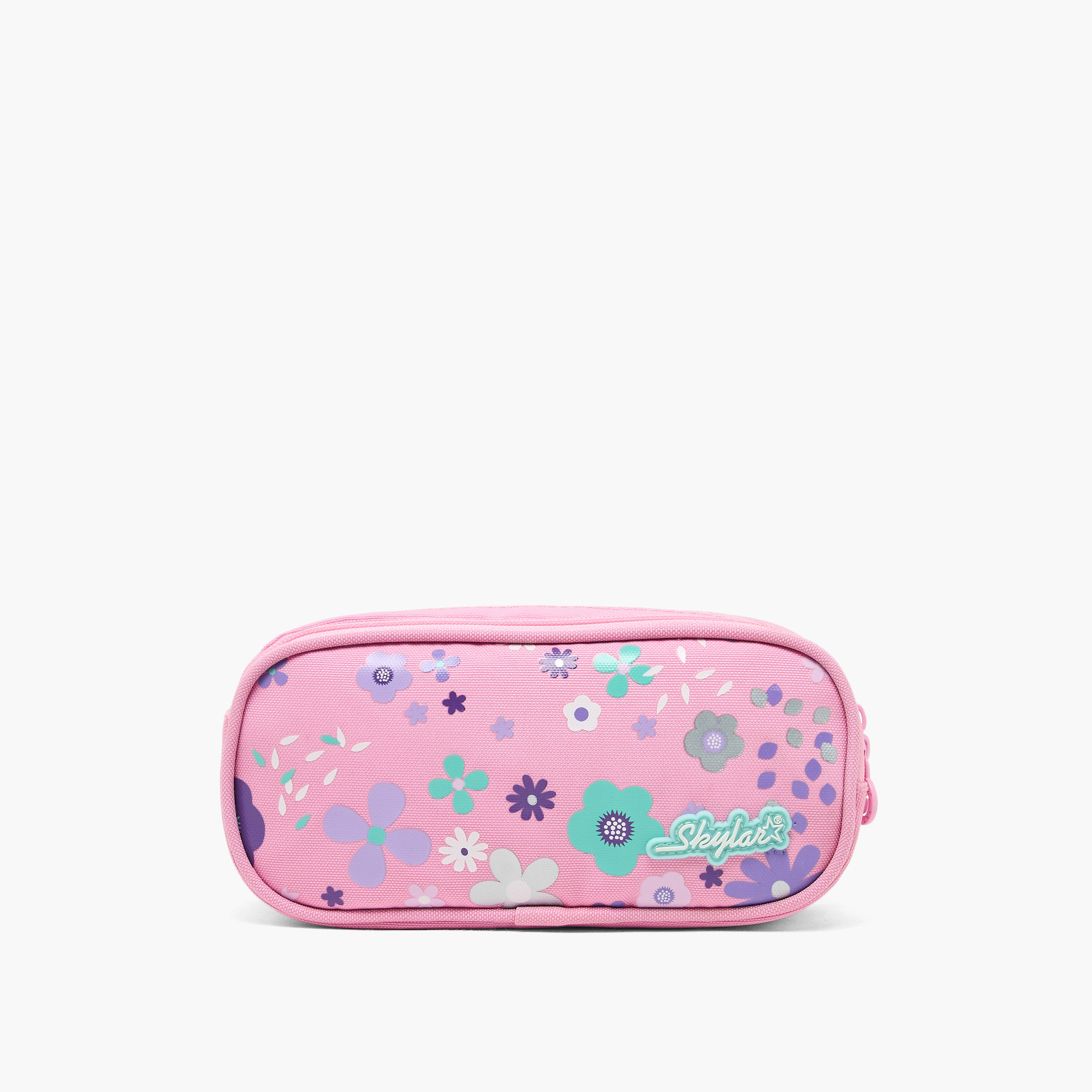 Skylar Floral Print Pencil Pouch with 2 Compartments-school-stationery-pencilcases-image-1