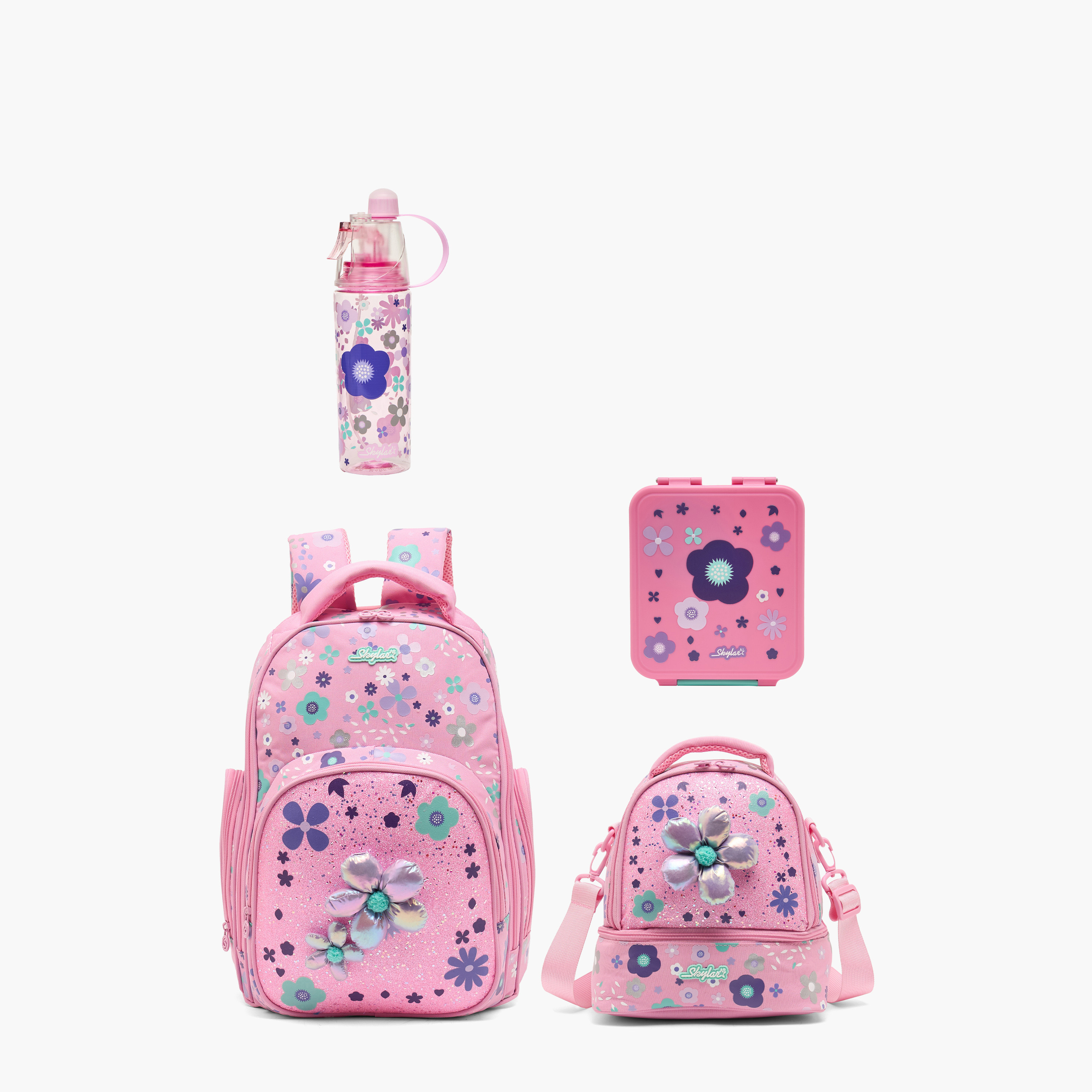 Skylar Floral Print Bento Lunch Box for Girls with Cutlery-school-lunchessentials-lunchboxes-image-12