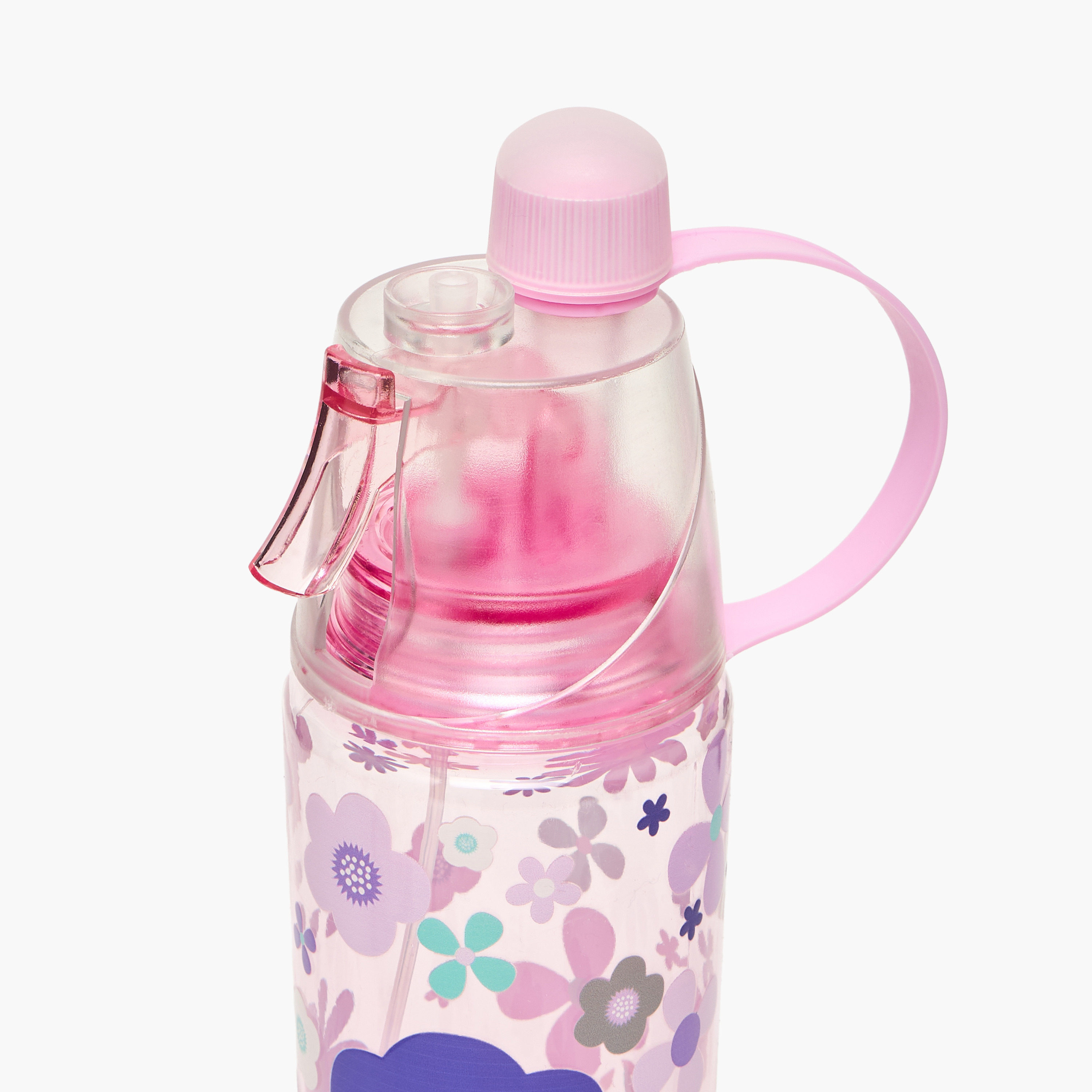 Skylar Floral Print Tritan Water Bottle with Spout and Spray Nozzle-school-waterbottles-image-4