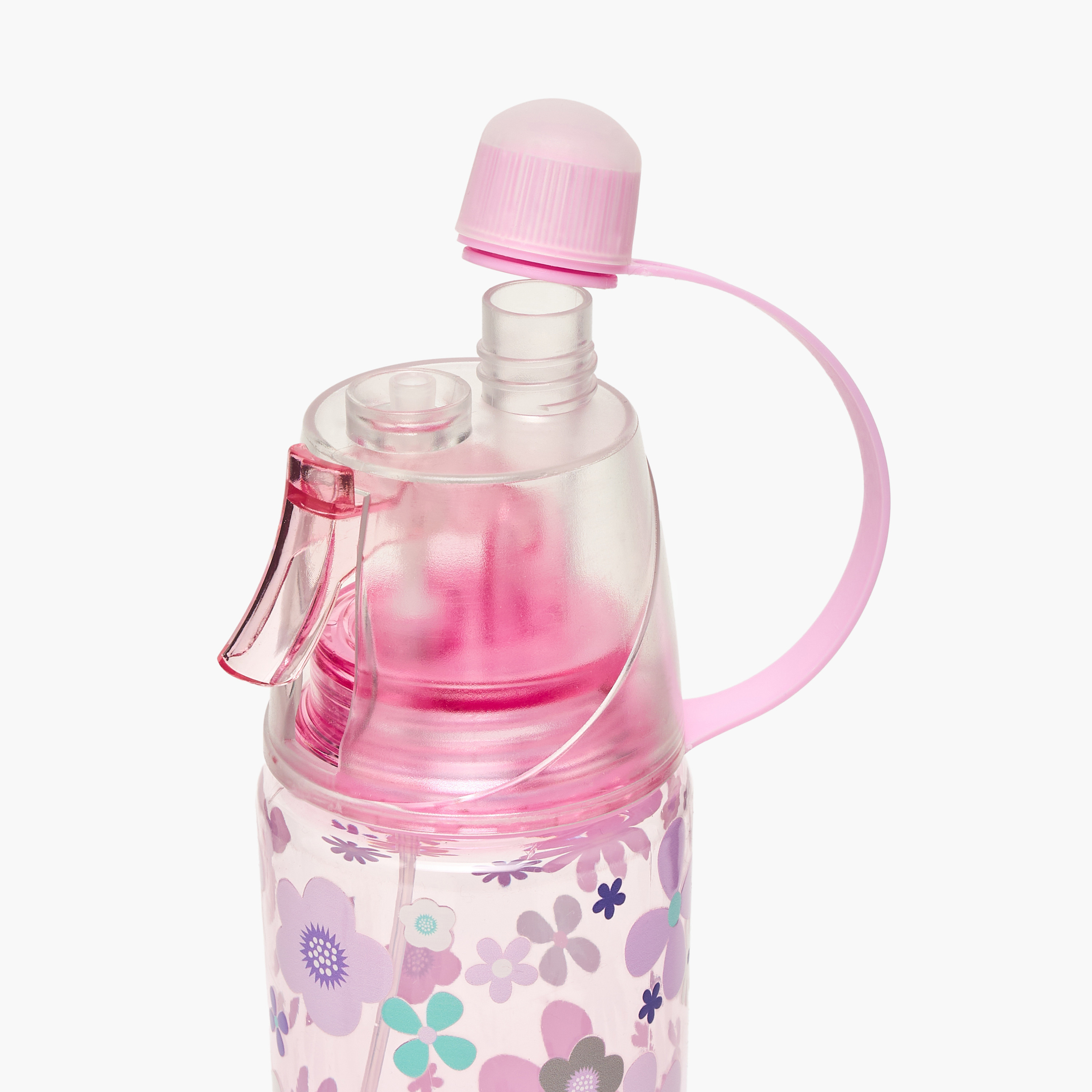 Skylar Floral Print Tritan Water Bottle with Spout and Spray Nozzle-school-waterbottles-image-6