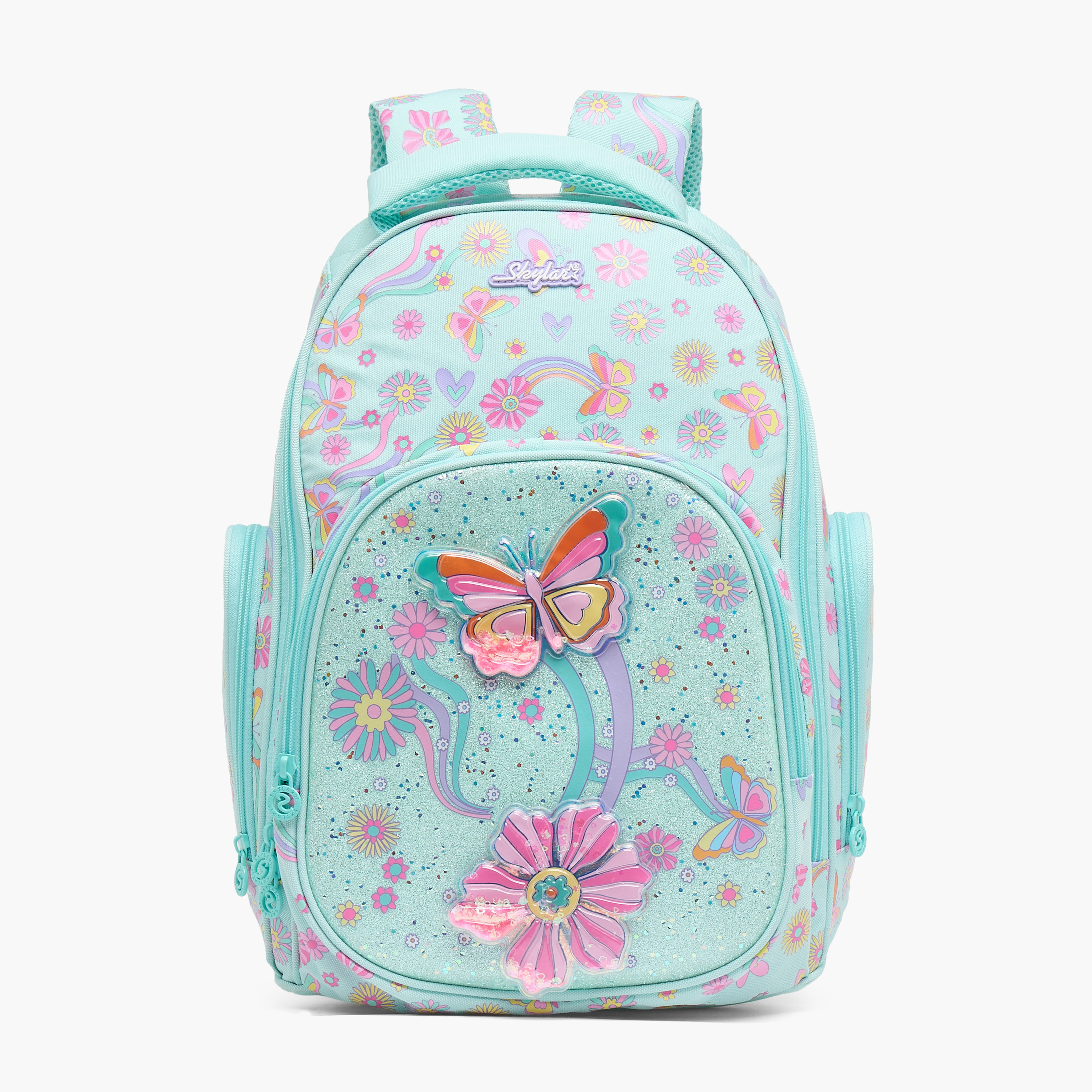 شنطة ظهر بطبعة فراشة للبنات من 5 إلى 8 سنوات بحجيرة للابتوب - 16 بوصة من سكاي لار-school-bagsandbackpacks-backpacks-image-1