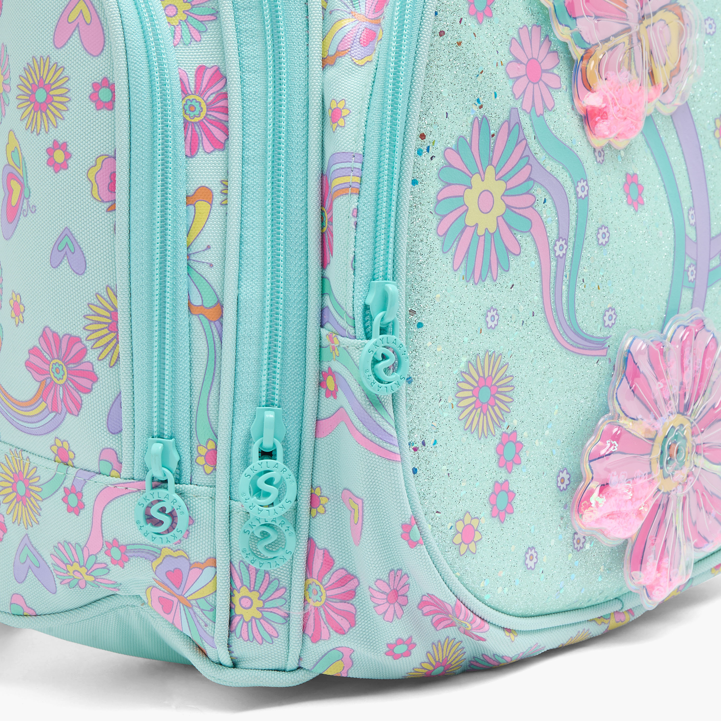شنطة ظهر بطبعة فراشة للبنات من 5 إلى 8 سنوات بحجيرة للابتوب - 16 بوصة من سكاي لار-school-bagsandbackpacks-backpacks-image-3