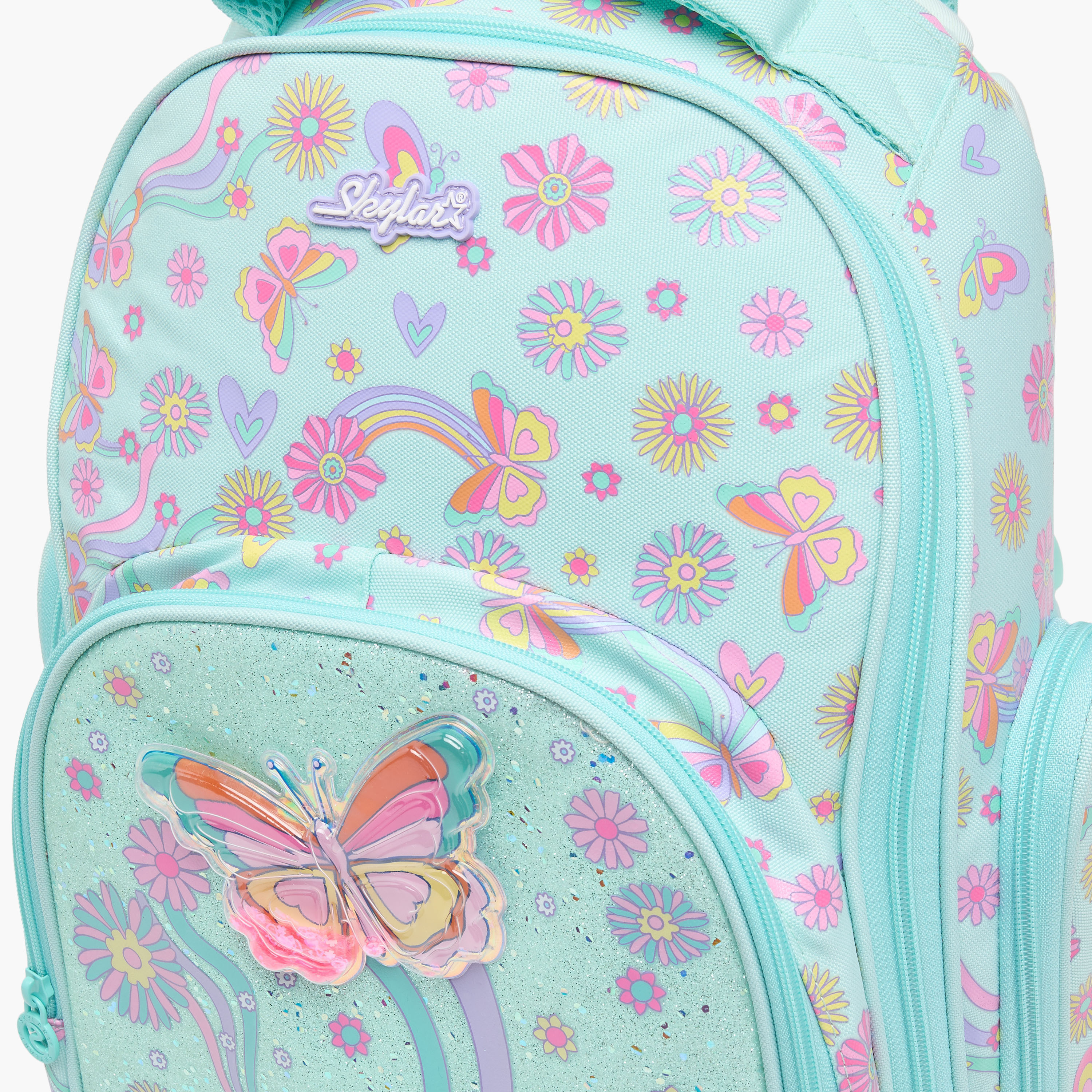 شنطة ظهر بطبعة فراشة للبنات من 5 إلى 8 سنوات بحجيرة للابتوب - 16 بوصة من سكاي لار-school-bagsandbackpacks-backpacks-image-4