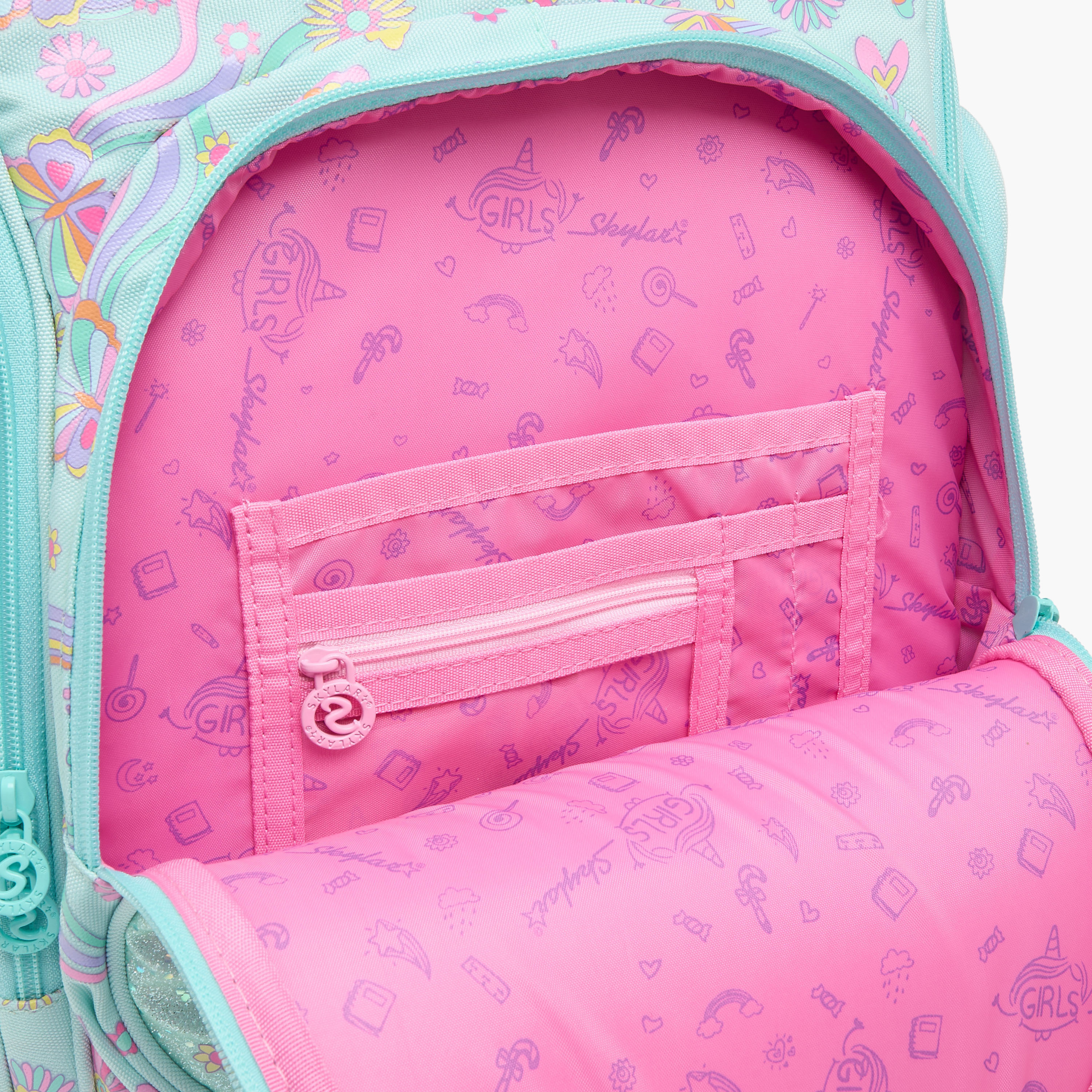 شنطة ظهر بطبعة فراشة للبنات من 5 إلى 8 سنوات بحجيرة للابتوب - 16 بوصة من سكاي لار-school-bagsandbackpacks-backpacks-image-6