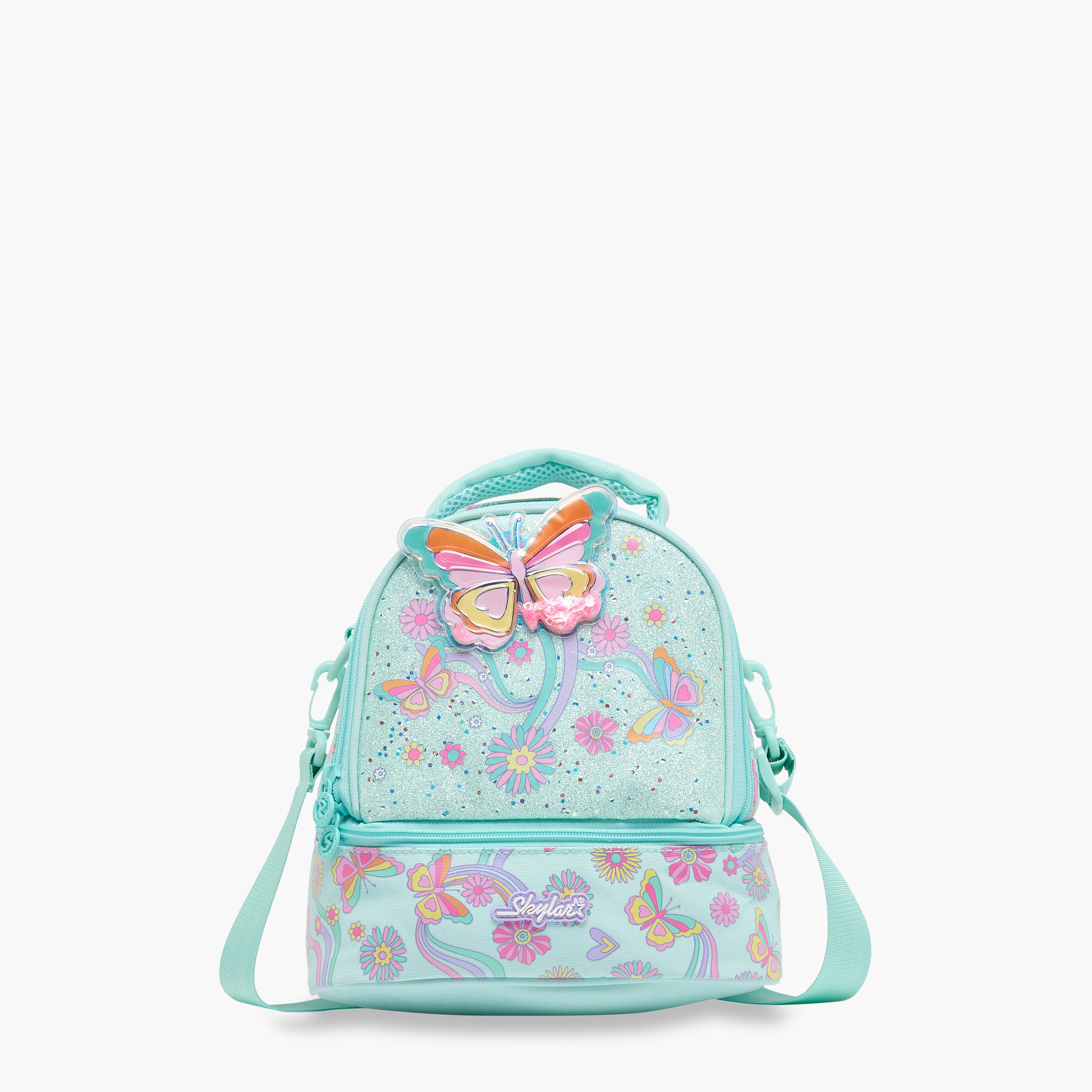 Skylar Butterfly Print Lunch Bag for Girls 5-8 Years with Insulation Design-school-lunchessentials-lunchbags-image-1