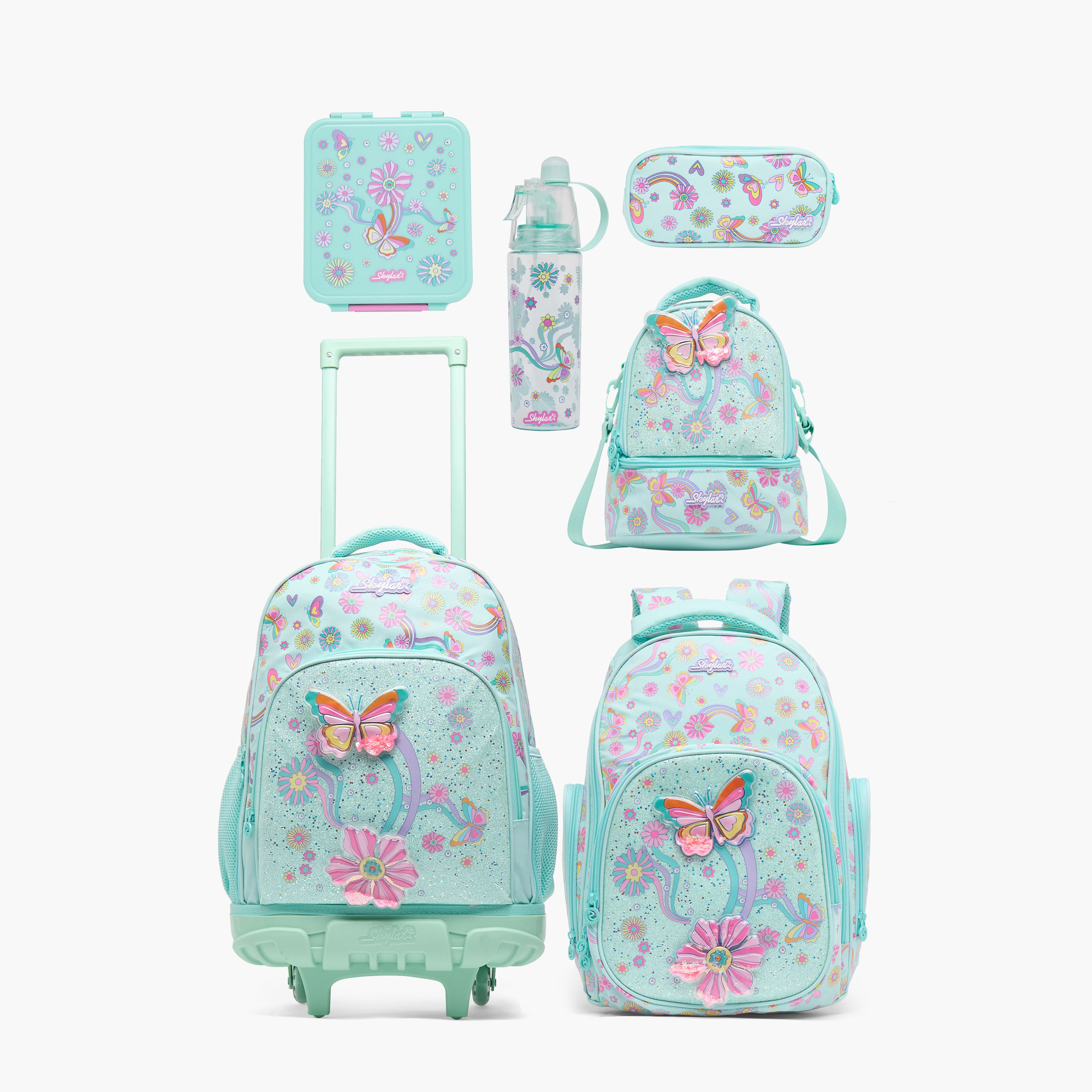 Skylar Butterfly Print Lunch Bag for Girls 5-8 Years with Insulation Design-school-lunchessentials-lunchbags-image-11