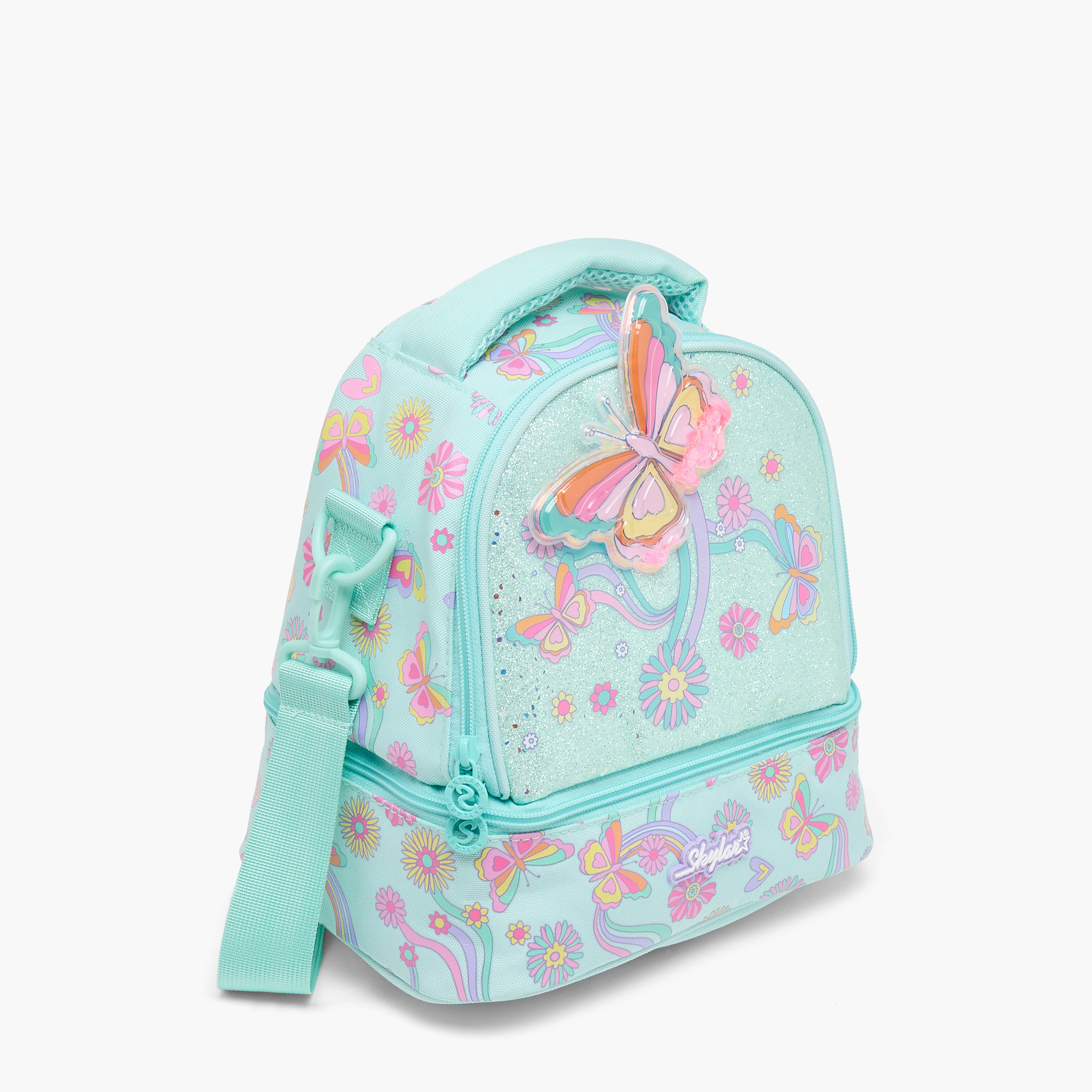 Skylar Butterfly Print Lunch Bag for Girls 5-8 Years with Insulation Design-school-lunchessentials-lunchbags-image-2