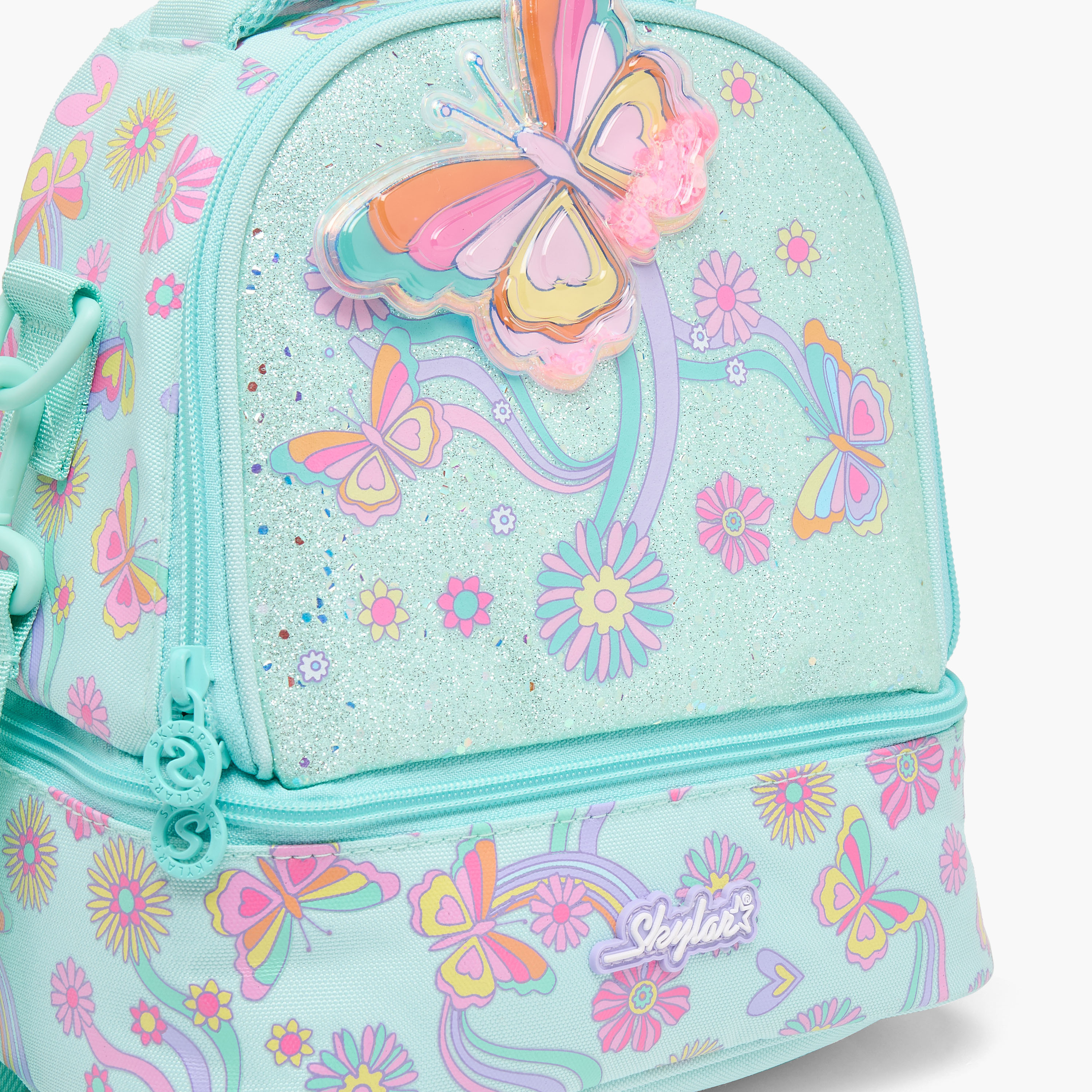 Skylar Butterfly Print Lunch Bag for Girls 5-8 Years with Insulation Design-school-lunchessentials-lunchbags-image-3