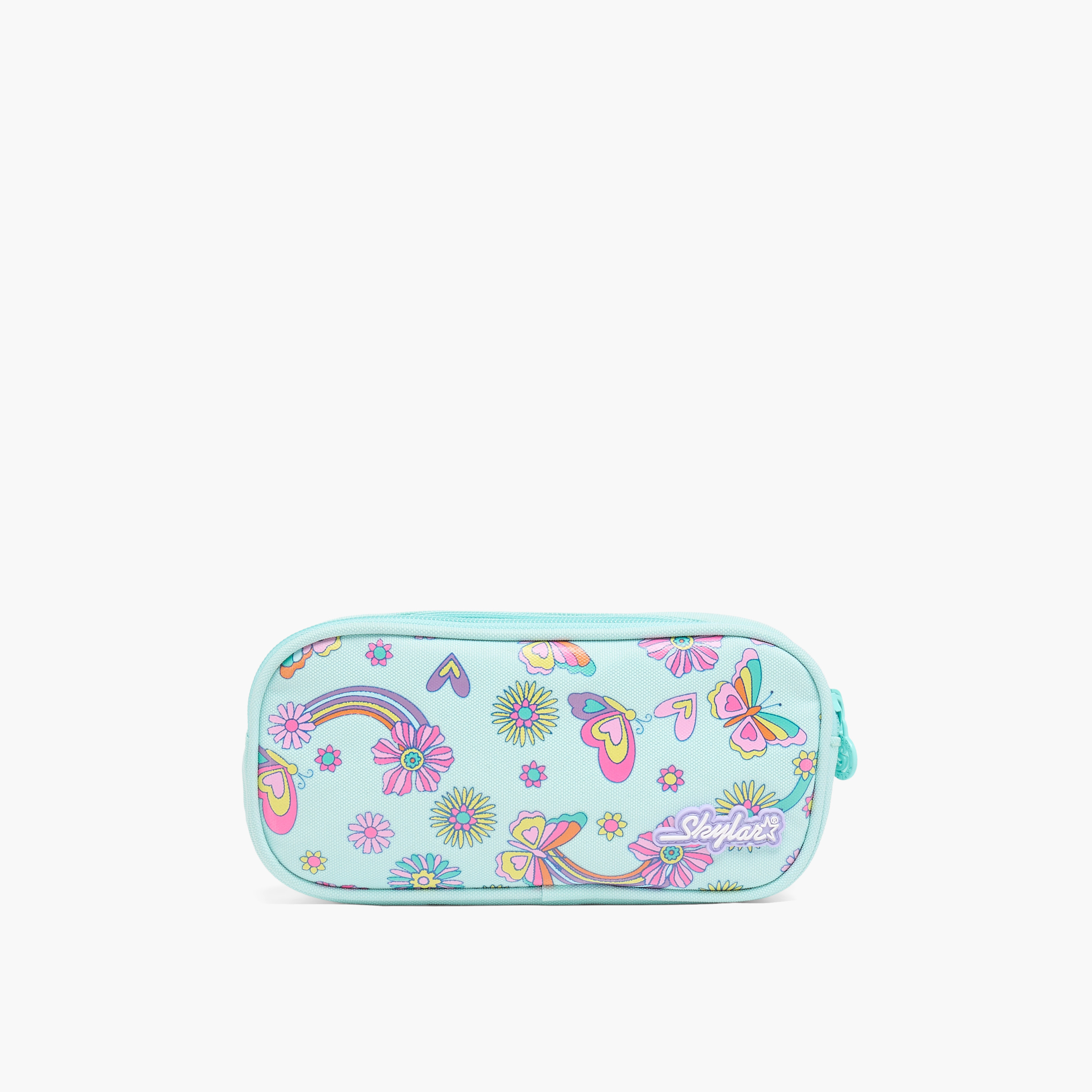 Skylar Butterfly Print Pencil Pouch with 2 Compartments-school-stationery-pencilcases-image-1