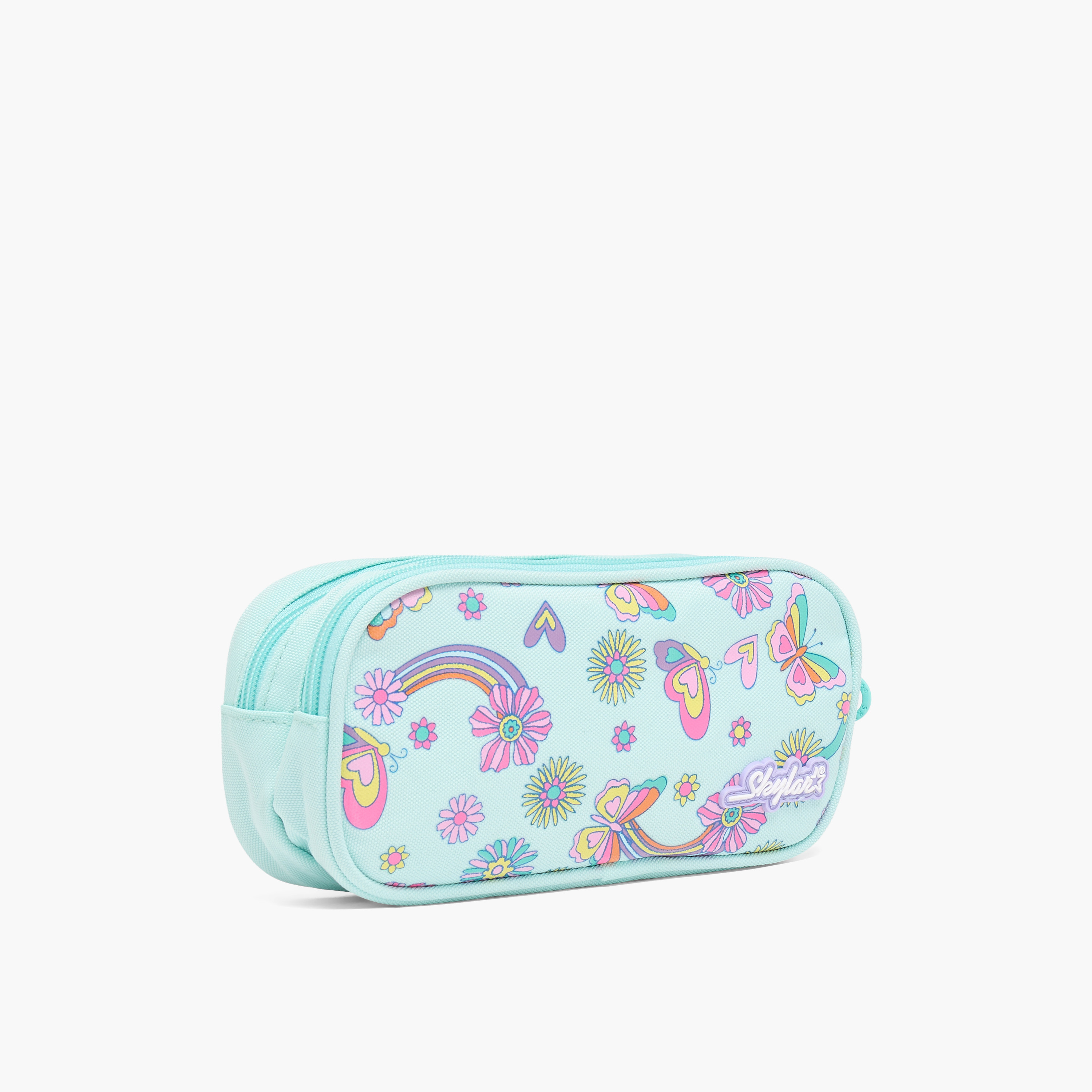 Skylar Butterfly Print Pencil Pouch with 2 Compartments-school-stationery-pencilcases-image-3