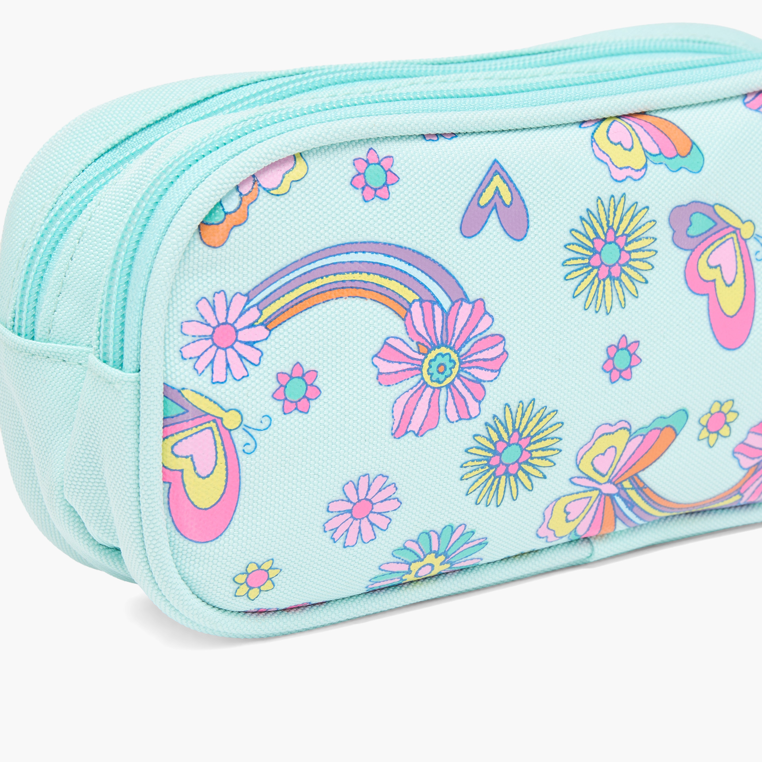 Skylar Butterfly Print Pencil Pouch with 2 Compartments-school-stationery-pencilcases-image-5