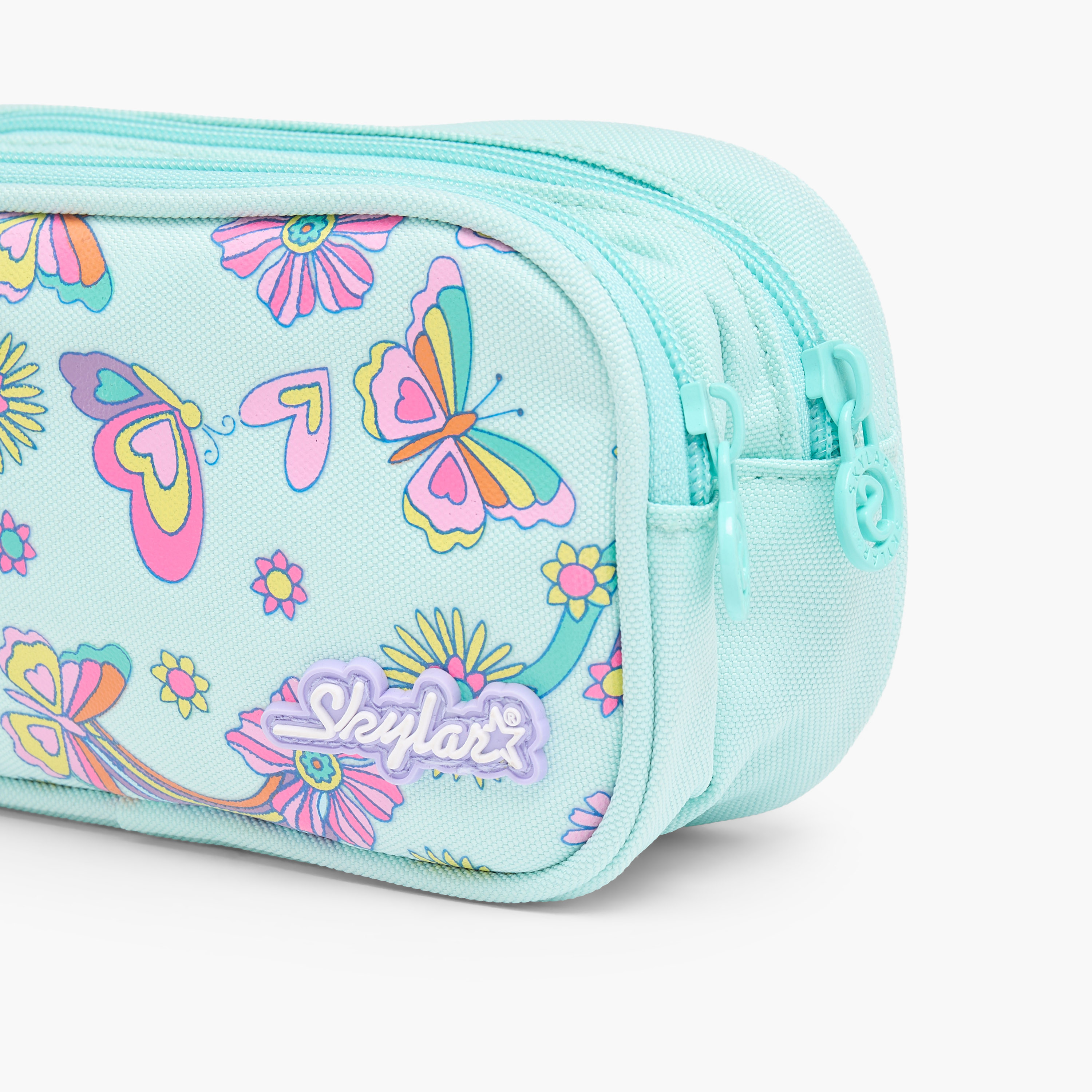 Skylar Butterfly Print Pencil Pouch with 2 Compartments-school-stationery-pencilcases-image-6