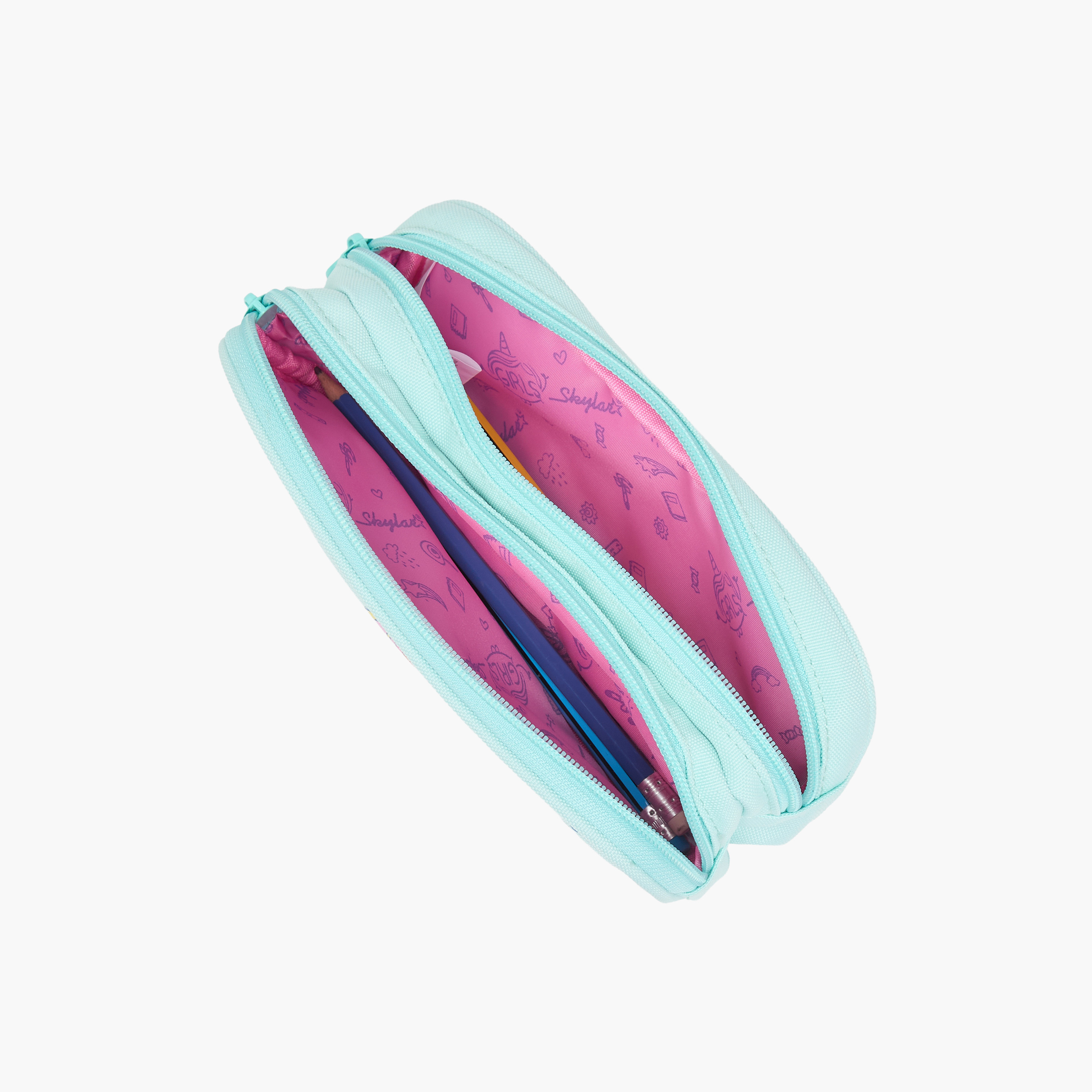 Skylar Butterfly Print Pencil Pouch with 2 Compartments-school-stationery-pencilcases-image-7