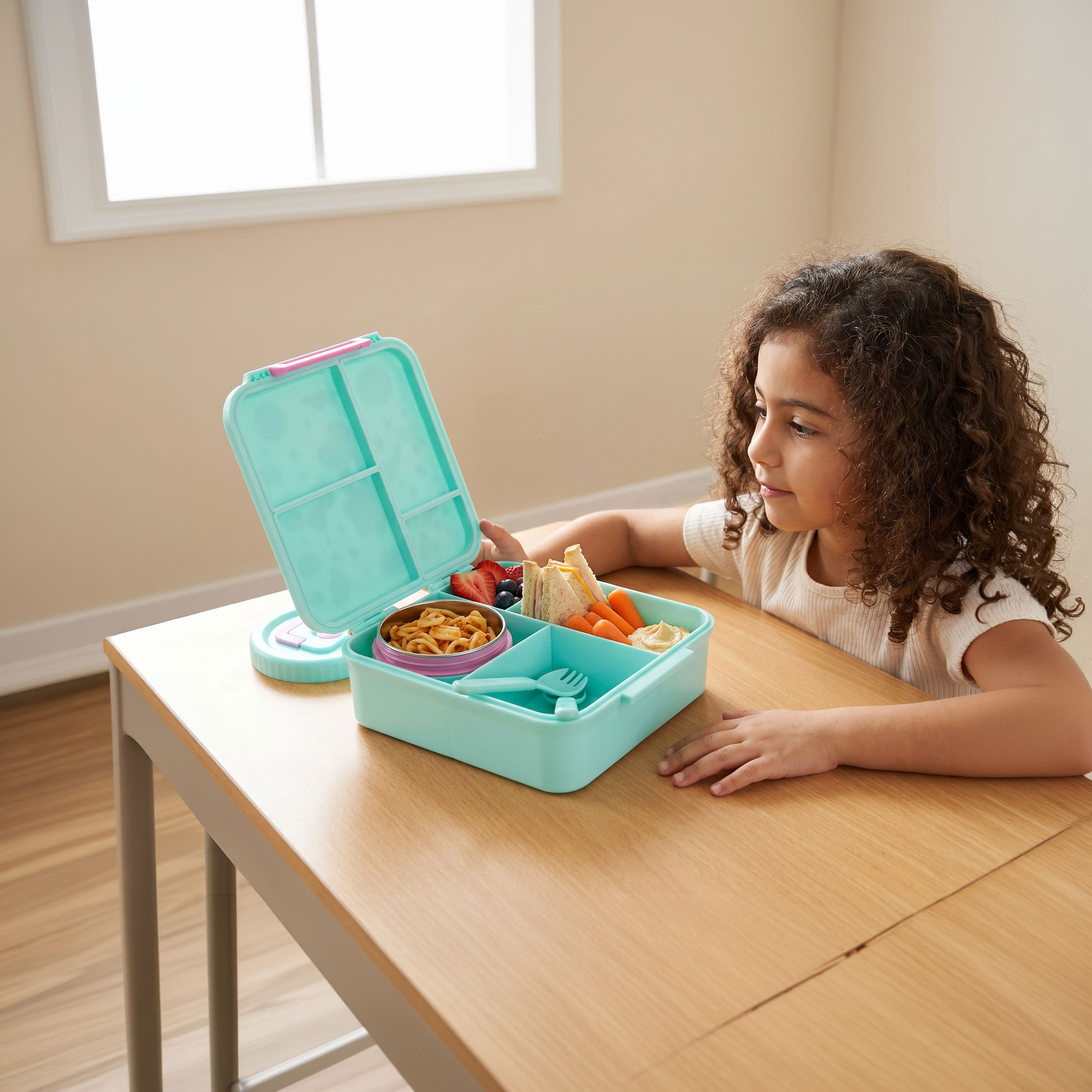 Skylar Butterfly Print Bento Lunch Box for Girls with Food Jar-school-lunchessentials-lunchboxes-image-3