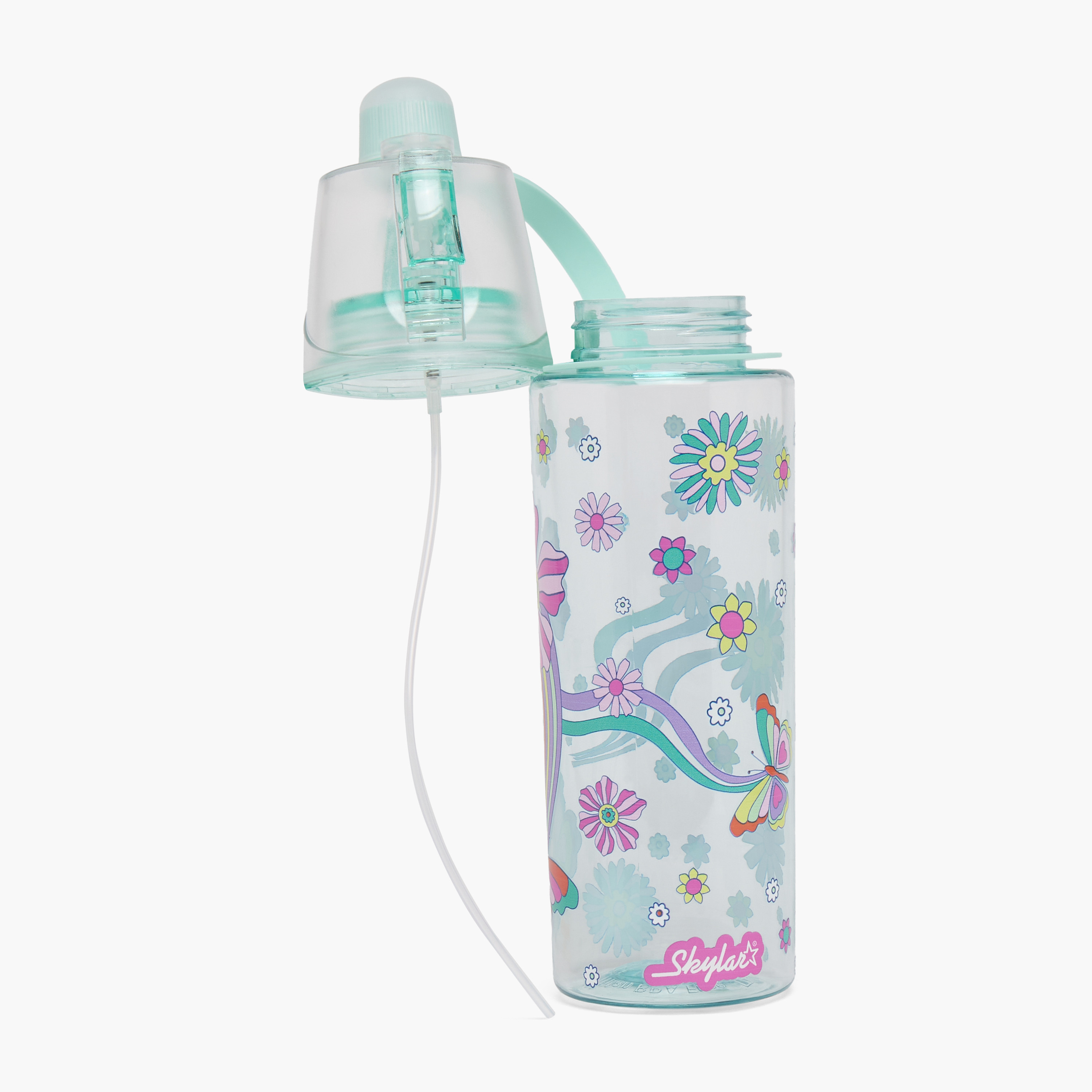 Skylar Butterfly Print Water Bottle with Spray-school-waterbottles-image-2