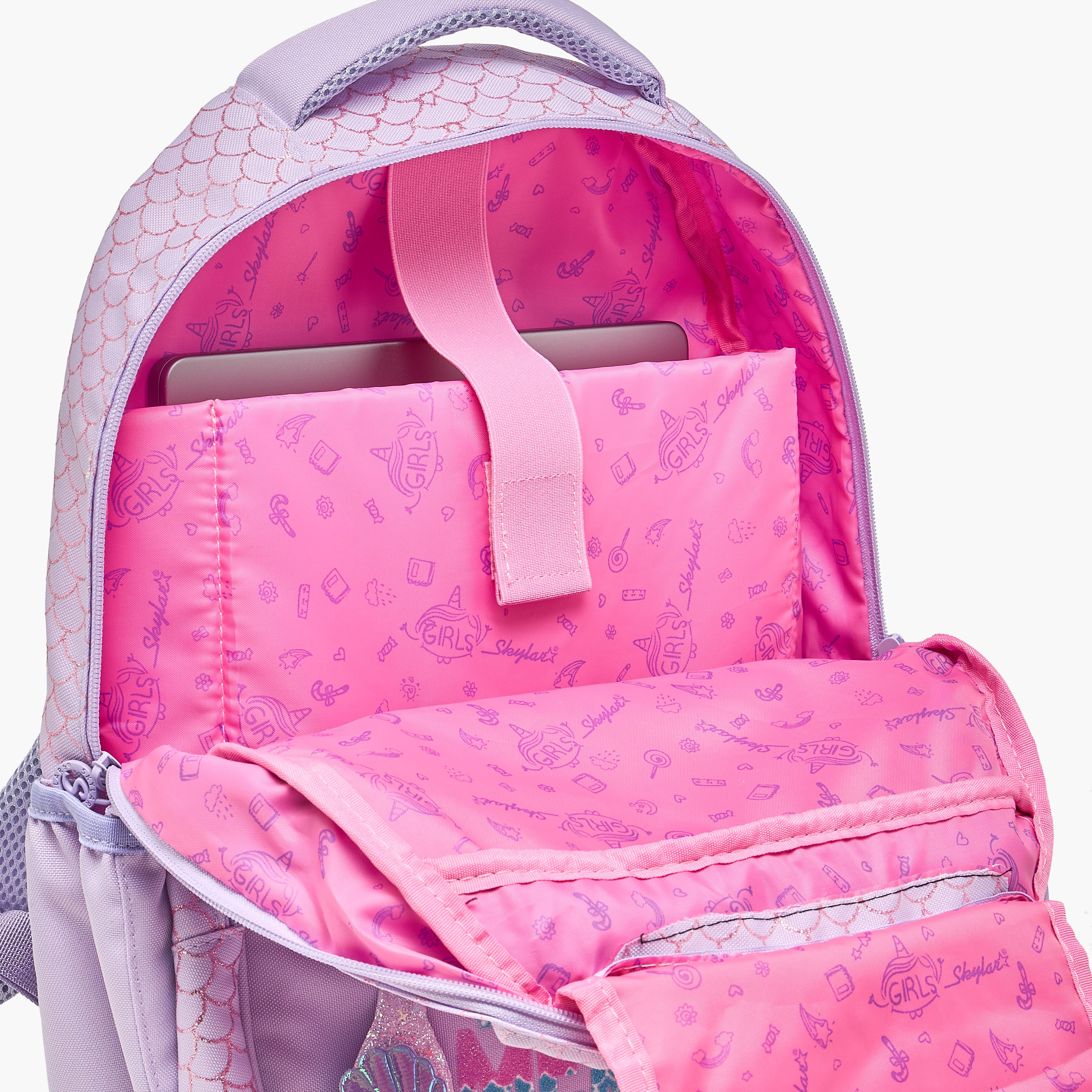 Skylar Mermaid Print Backpack for Girls with Laptop Compartment - 16 inches-school-bagsandbackpacks-backpacks-image-4