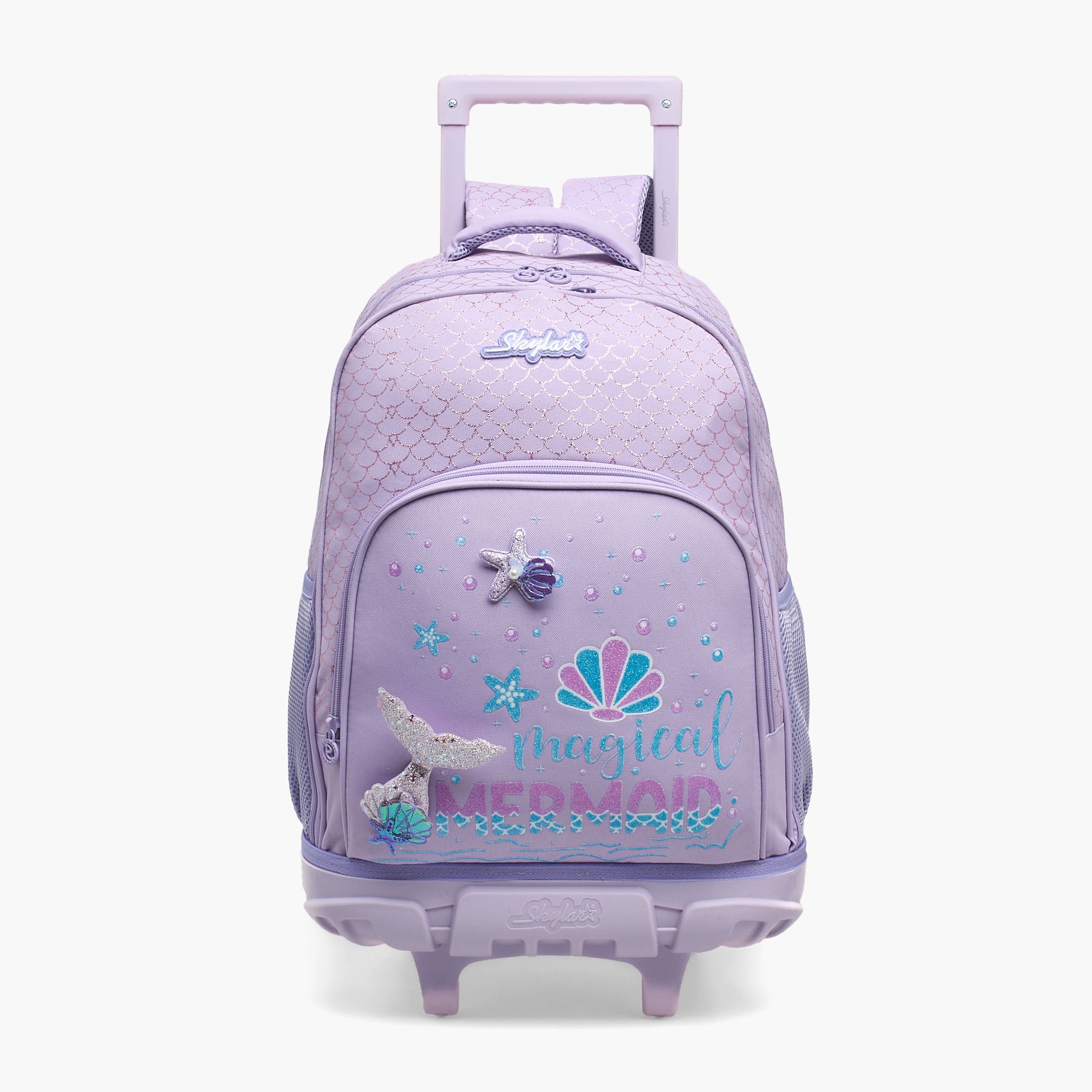 Skylar Mermaid Print Trolley Bag for Girls 8-13 Years Retractable Handle - 17 inches-school-bagsandbackpacks-trolleybags-image-1