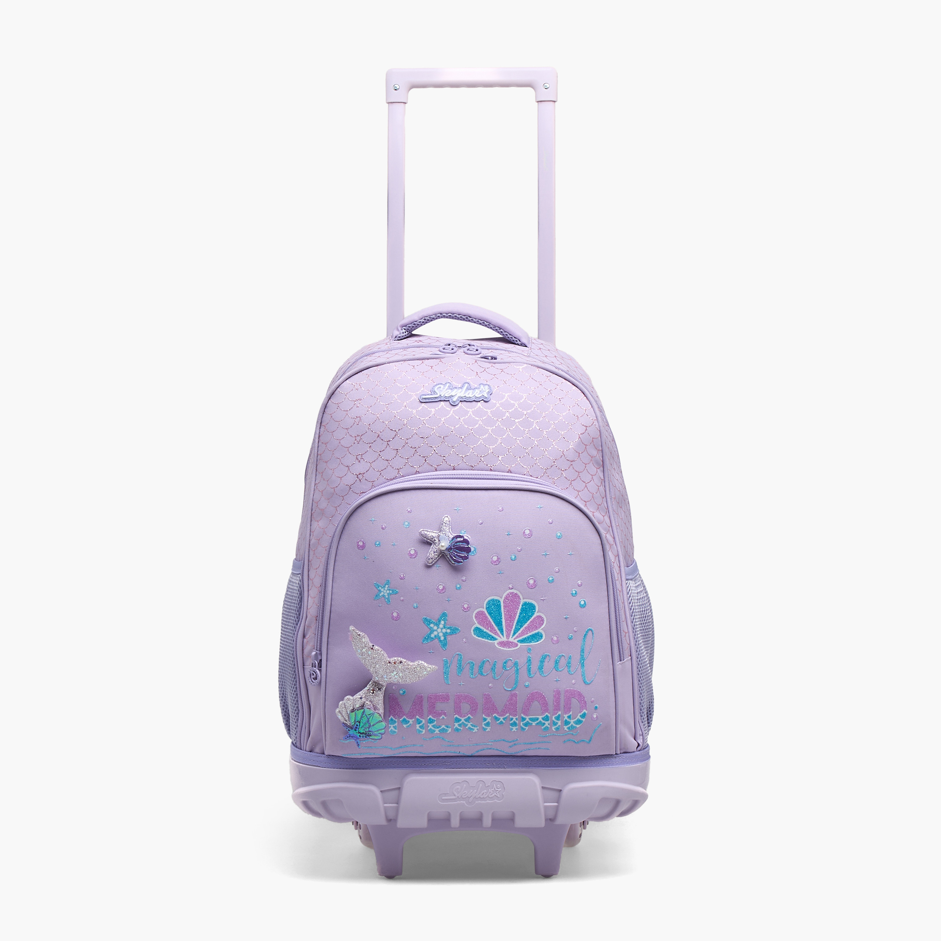Skylar Mermaid Print Trolley Bag for Girls 8-13 Years Retractable Handle - 17 inches-school-bagsandbackpacks-trolleybags-image-11