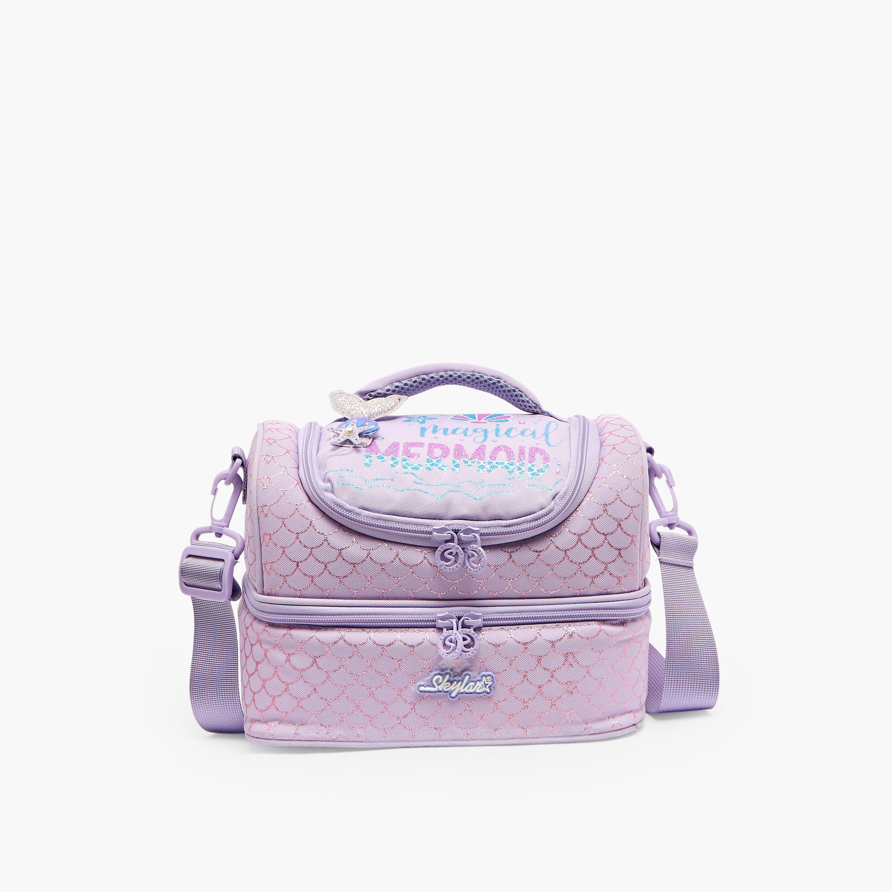 شنطة غداء بطبعات حورية البحر للبنات 5 - 8 سنوات بحزام قابل للفصل من سكايلر - 6 لتر-school-lunchessentials-lunchbags-image-1