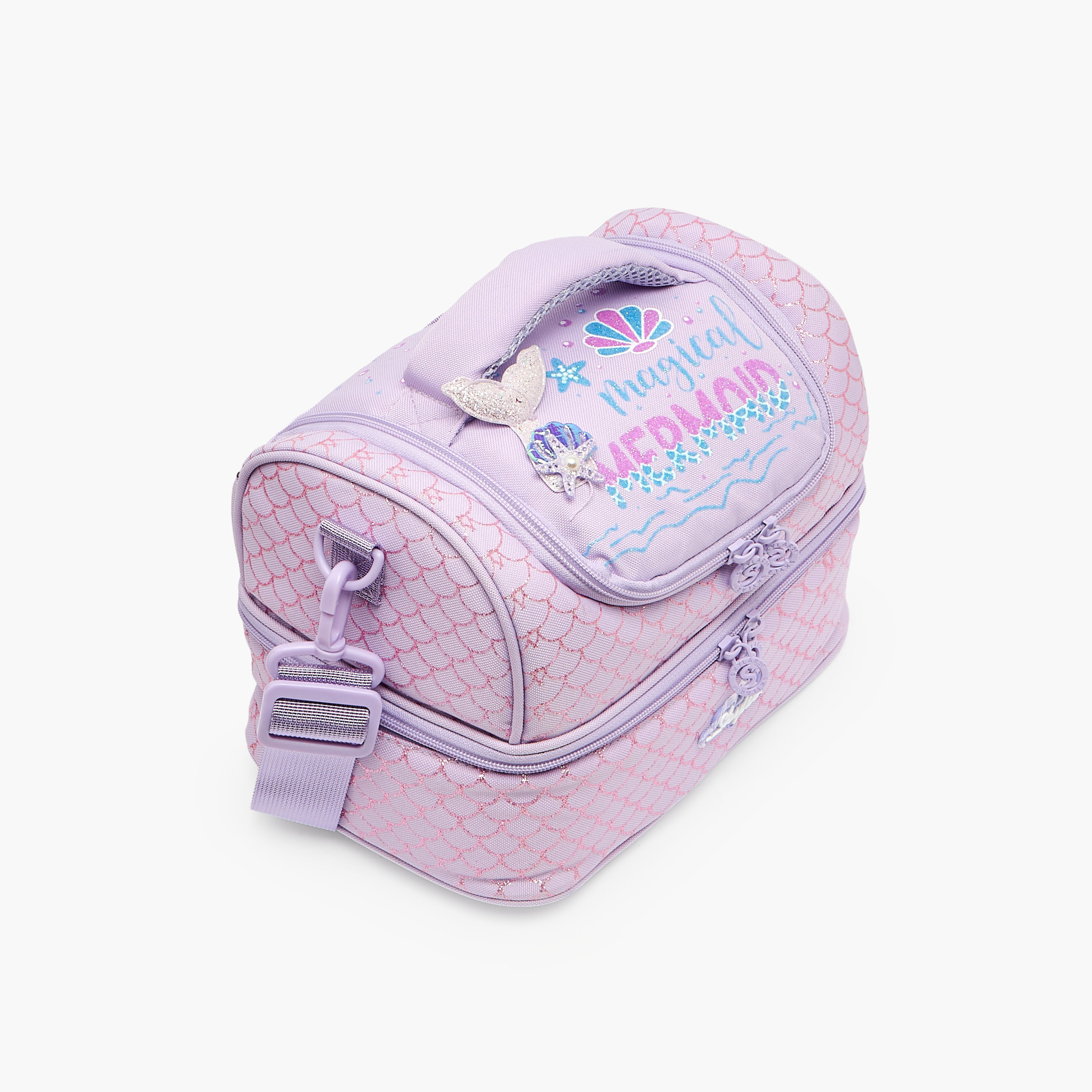 شنطة غداء بطبعات حورية البحر للبنات 5 - 8 سنوات بحزام قابل للفصل من سكايلر - 6 لتر-school-lunchessentials-lunchbags-image-2