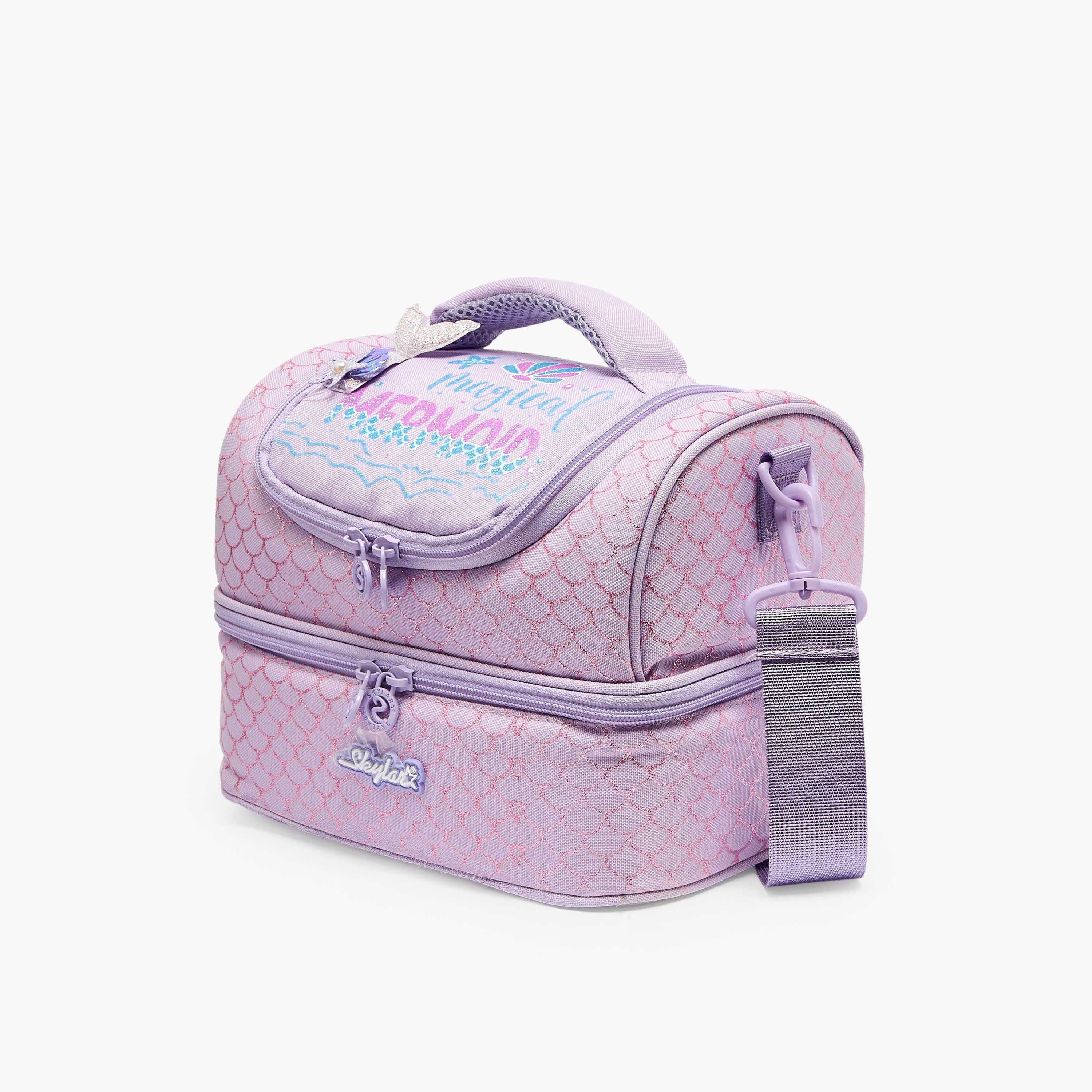 شنطة غداء بطبعات حورية البحر للبنات 5 - 8 سنوات بحزام قابل للفصل من سكايلر - 6 لتر-school-lunchessentials-lunchbags-image-6