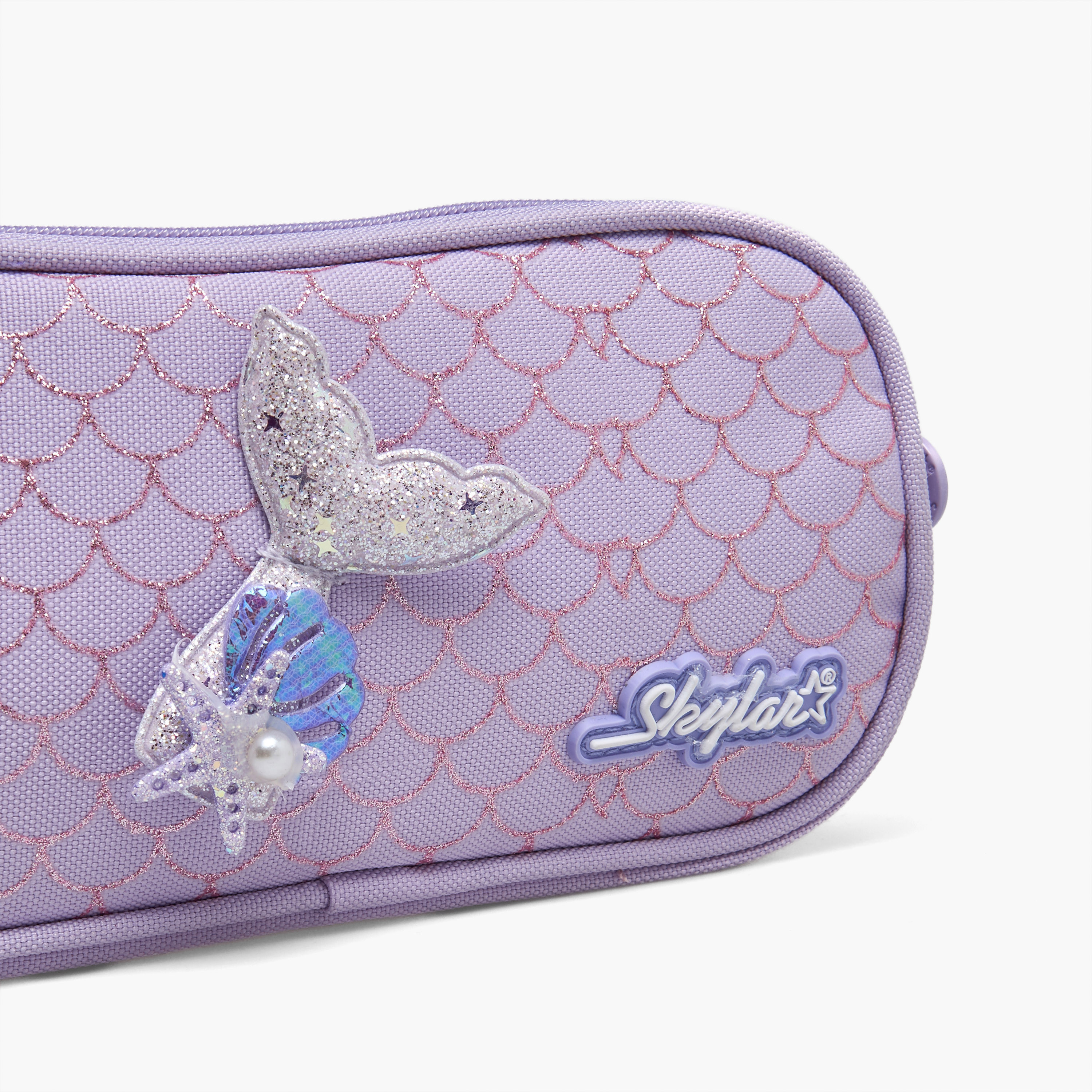 Skylar Mermaid Accent Pencil Pouch with 2 Compartments-school-stationery-pencilcases-image-6