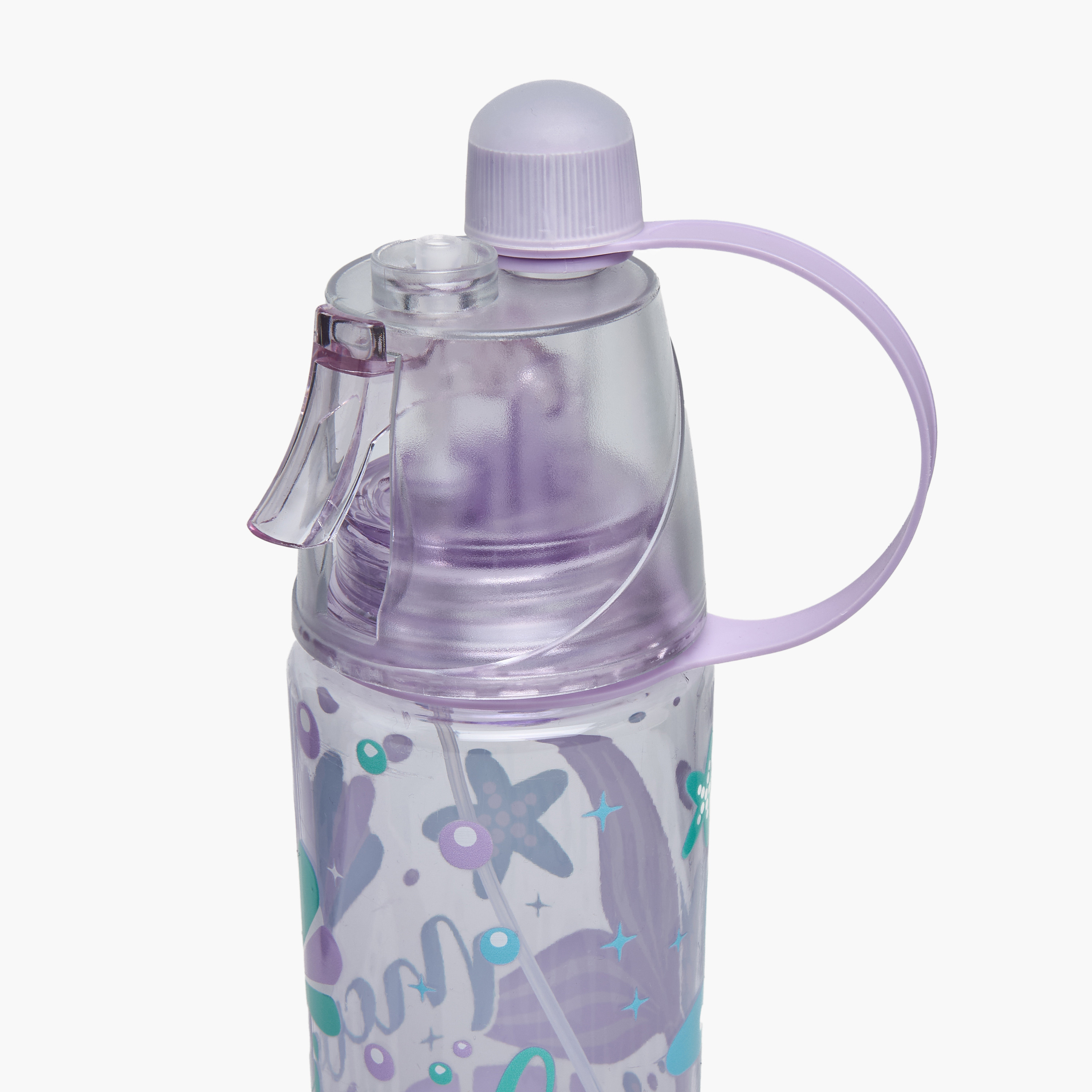 Skylar Mermaid Print Tritan Water Bottle with Spout and Spray Nozzle-school-waterbottles-image-4