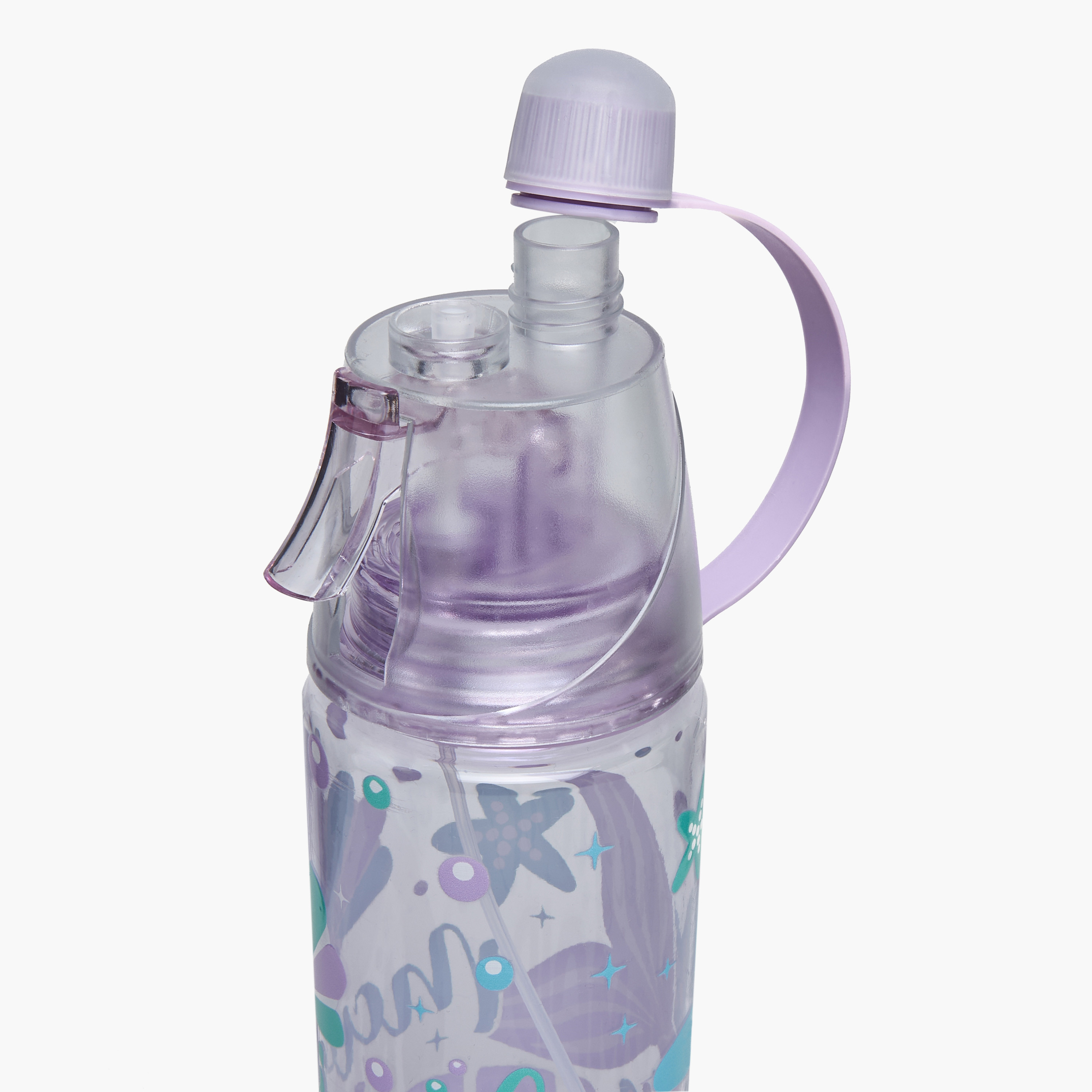 Skylar Mermaid Print Tritan Water Bottle with Spout and Spray Nozzle-school-waterbottles-image-6