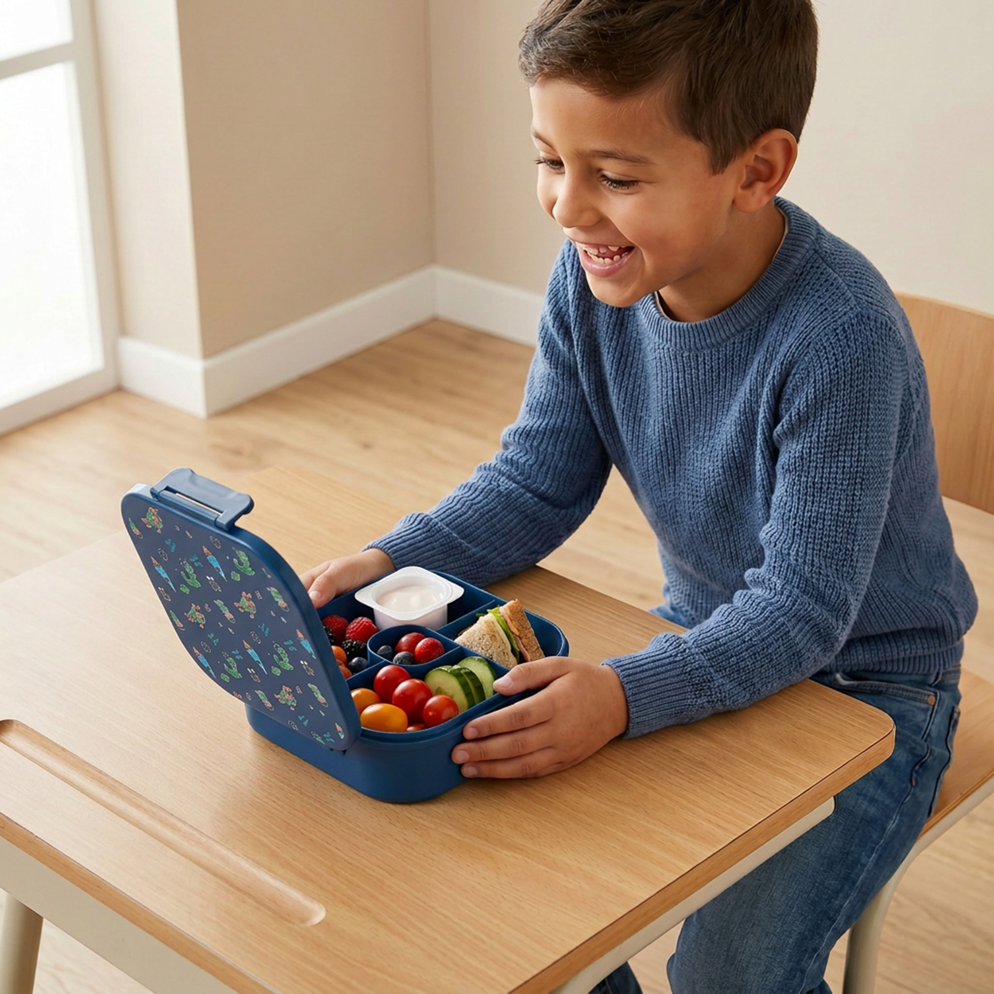 Printed Lunch Box for Kids with Compartments - 1.2 L-school-lunchessentials-lunchboxes-image-3