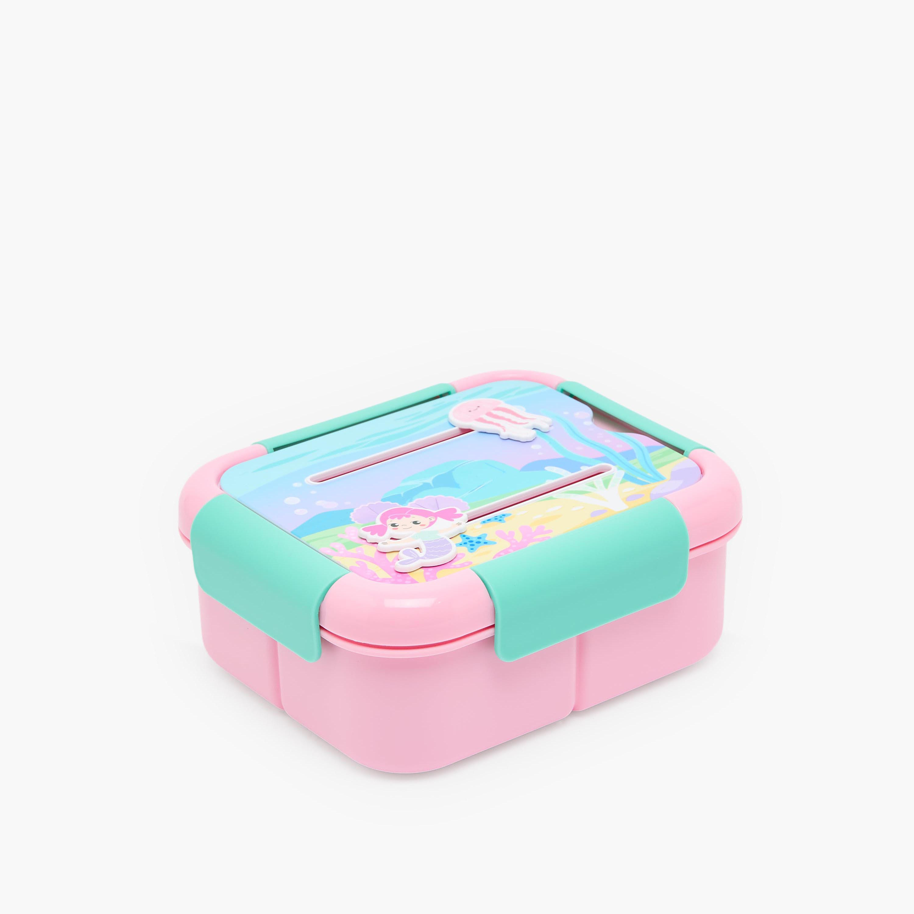 Mermaid Print Bento Lunch Box for Girls with Compartments - 1.3 L-school-lunchessentials-lunchboxes-image-1