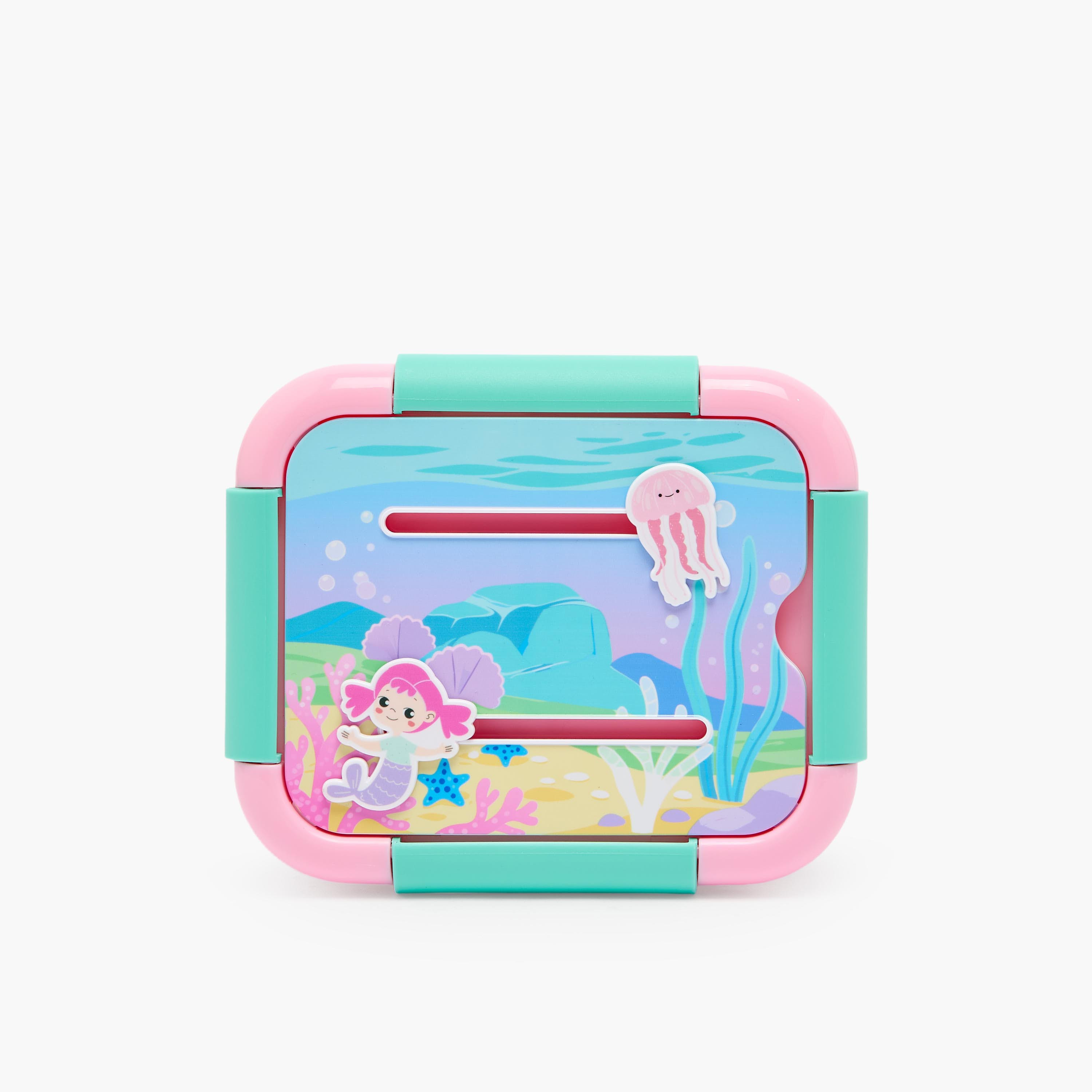 Mermaid Print Bento Lunch Box for Girls with Compartments - 1.3 L-school-lunchessentials-lunchboxes-image-4